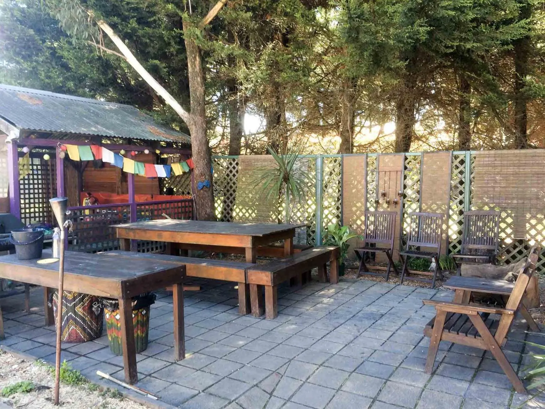 Patio in Flying Fox Backpackers