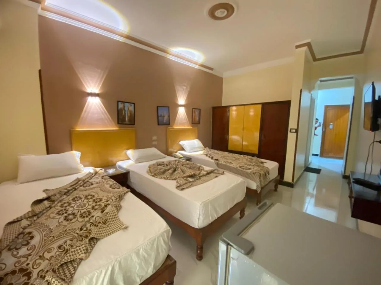 Bed in Shady Hotel Luxor