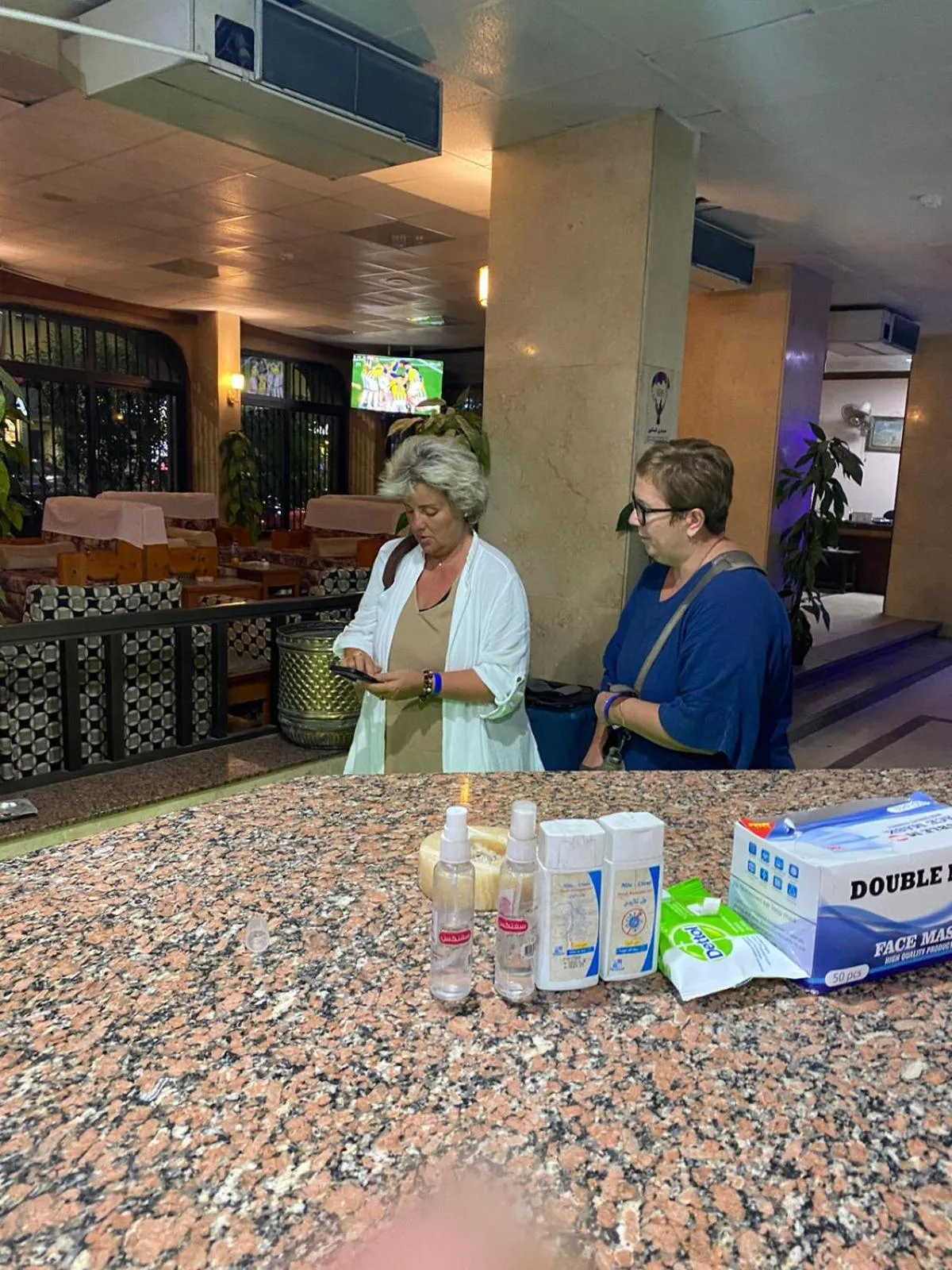 group of guests in Shady Hotel Luxor