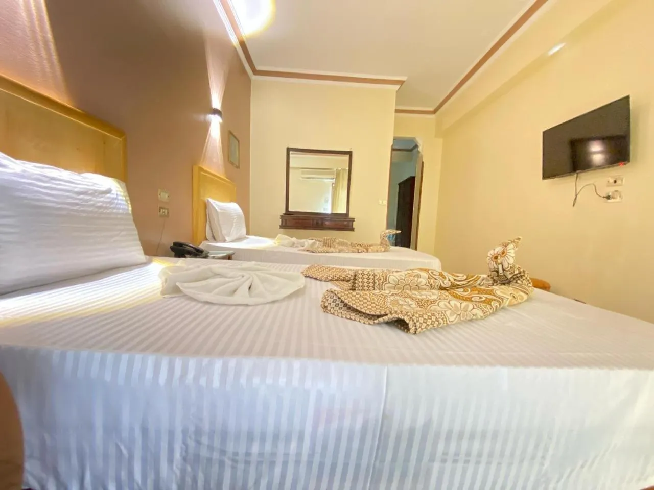 Bed in Shady Hotel Luxor