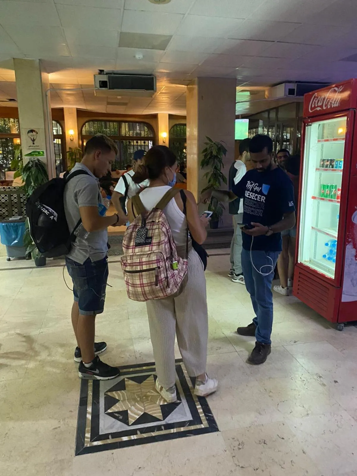 group of guests in Shady Hotel Luxor