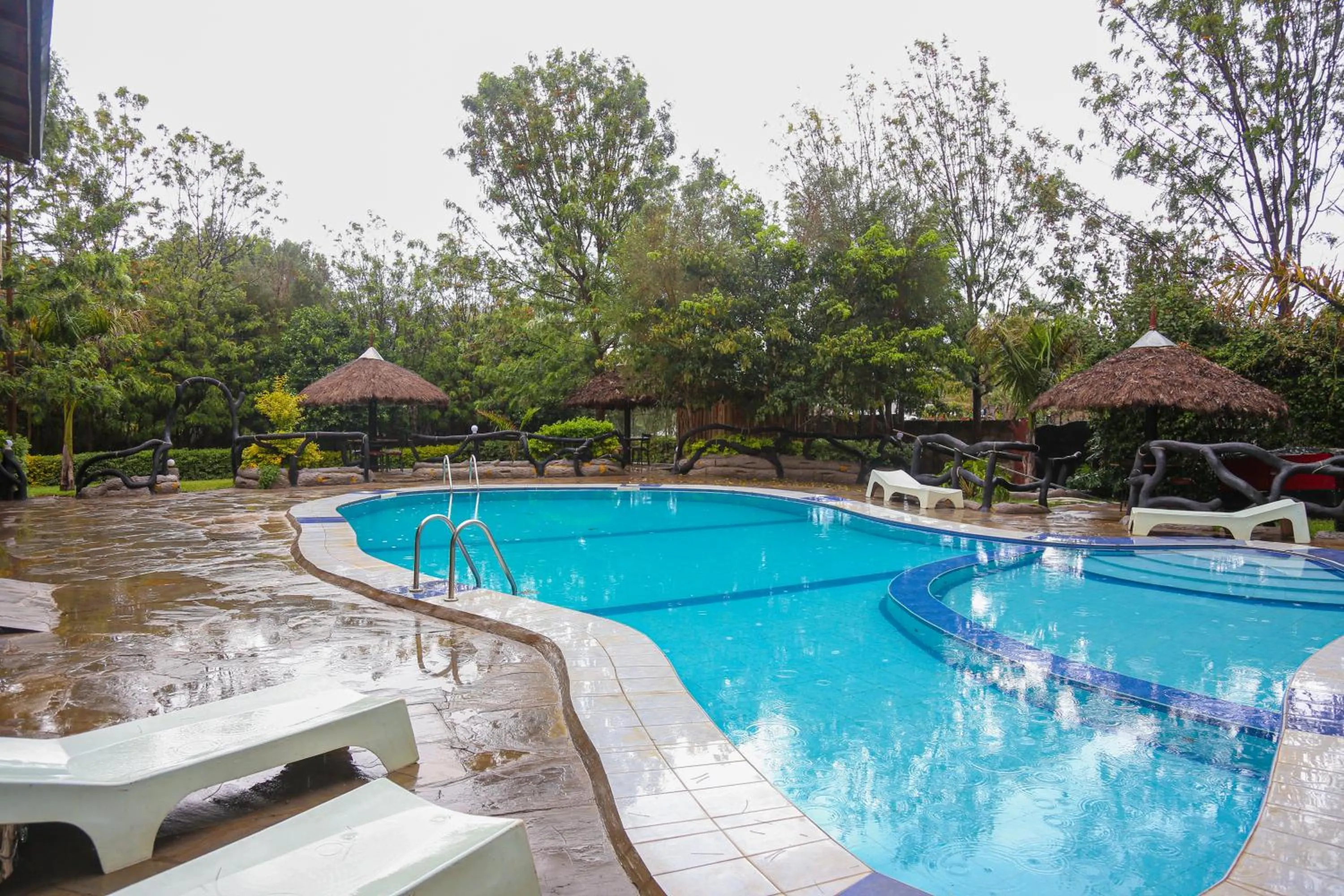 Pool view in Dovenest Lodge