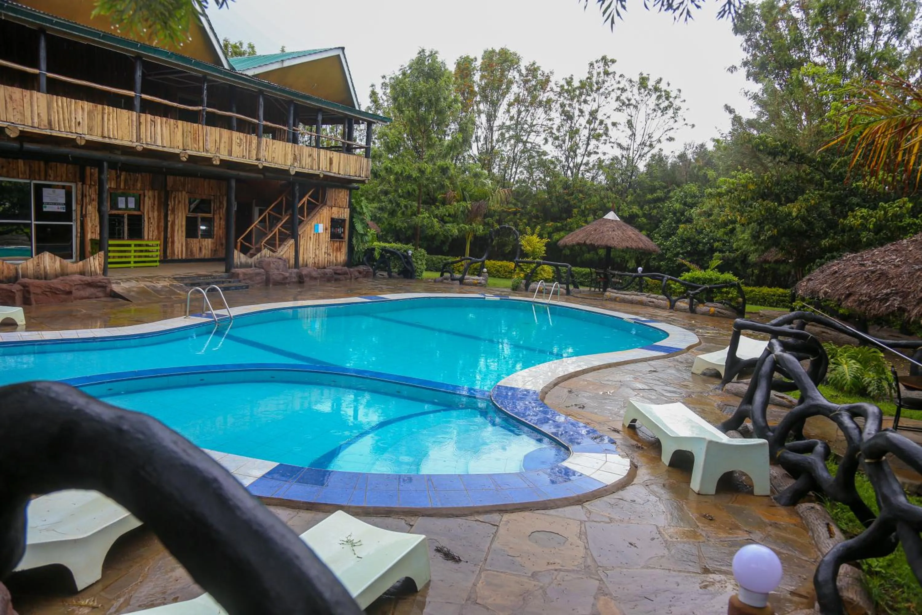Pool view in Dovenest Lodge