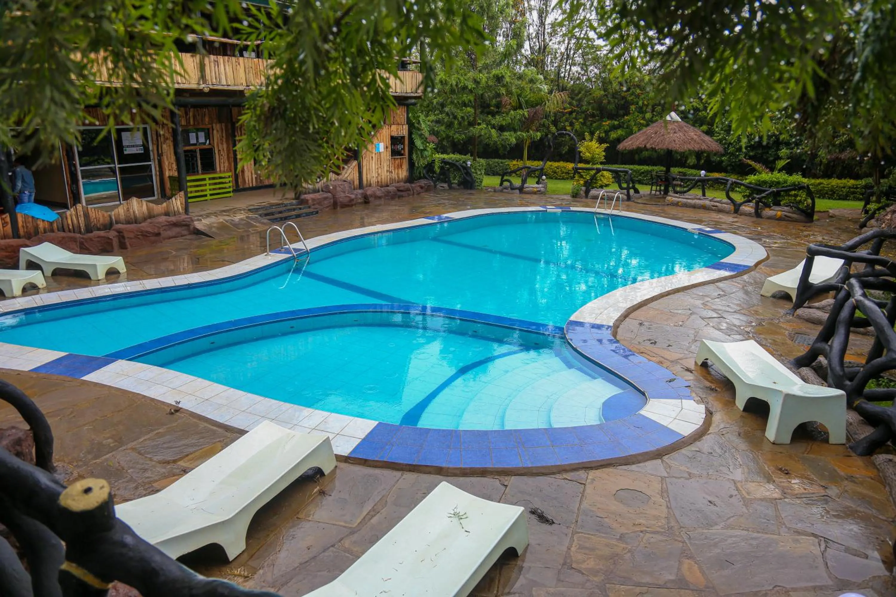 Pool view in Dovenest Lodge