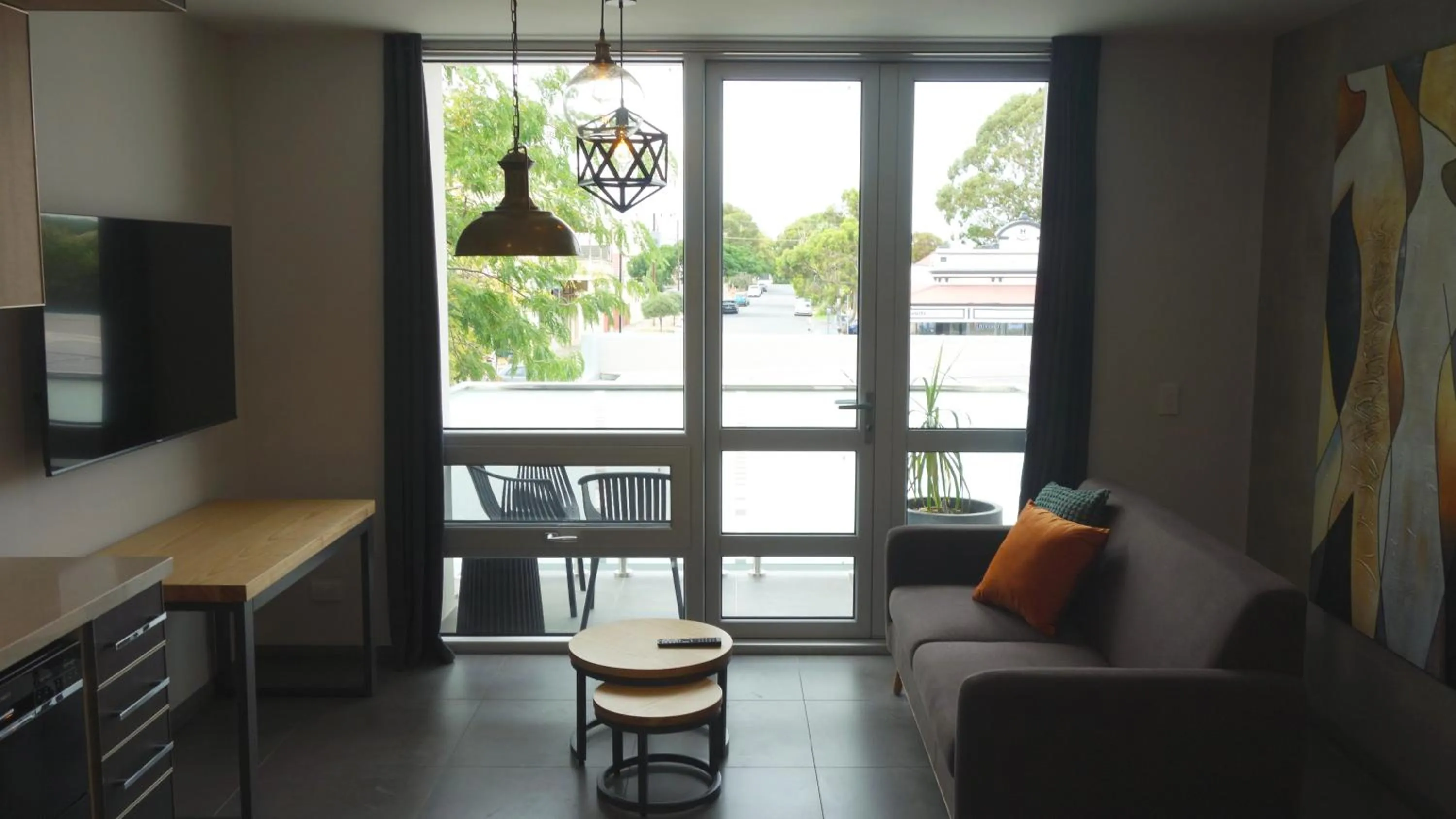 Seating area in Semaphore Splash Apartments