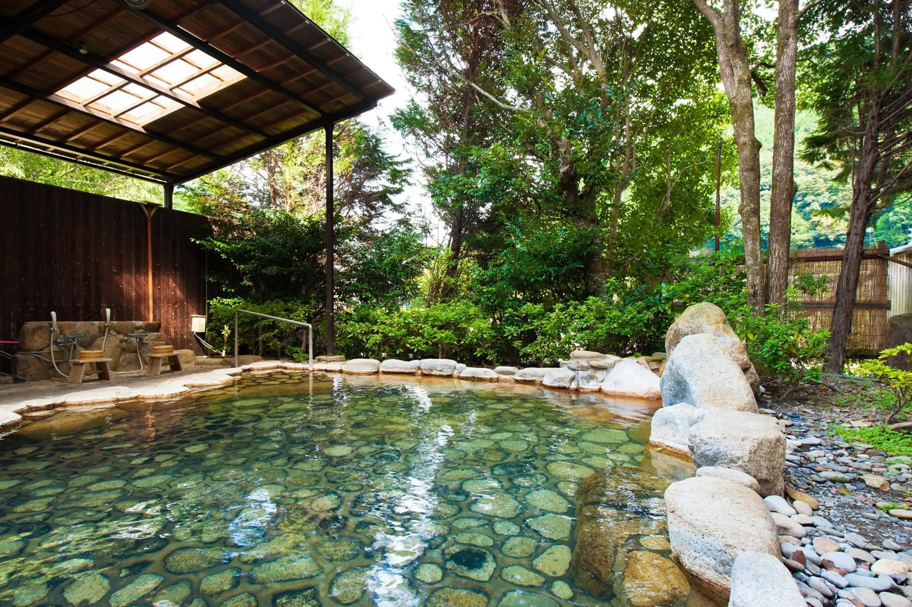 Hot Spring Bath in Watarase Onsen Hotel Yamayuri
