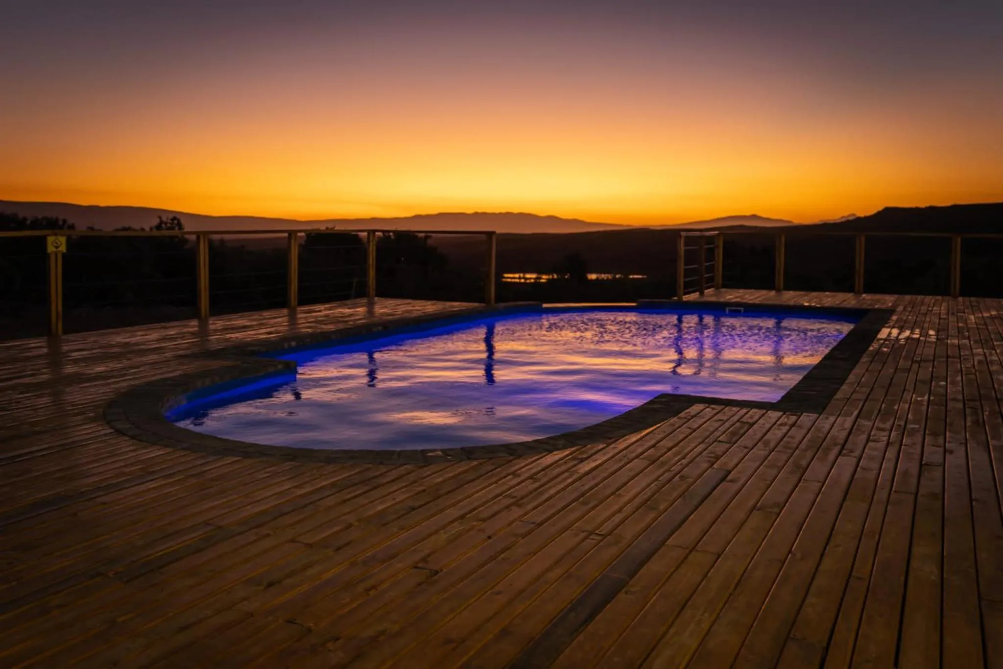 Pool view in Klein Karoo Game Lodge