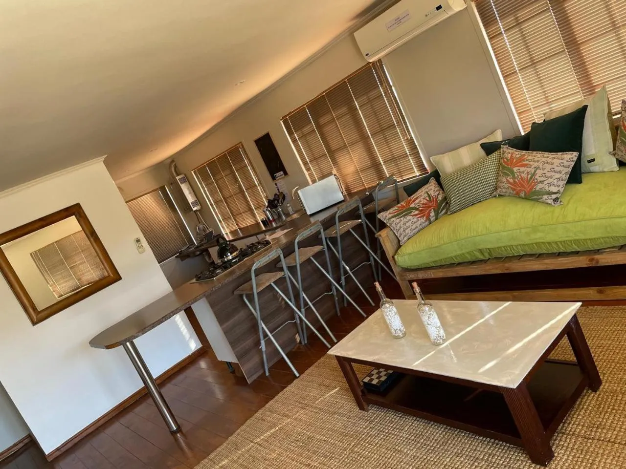 Kitchen or kitchenette, Bed in Klein Karoo Game Lodge