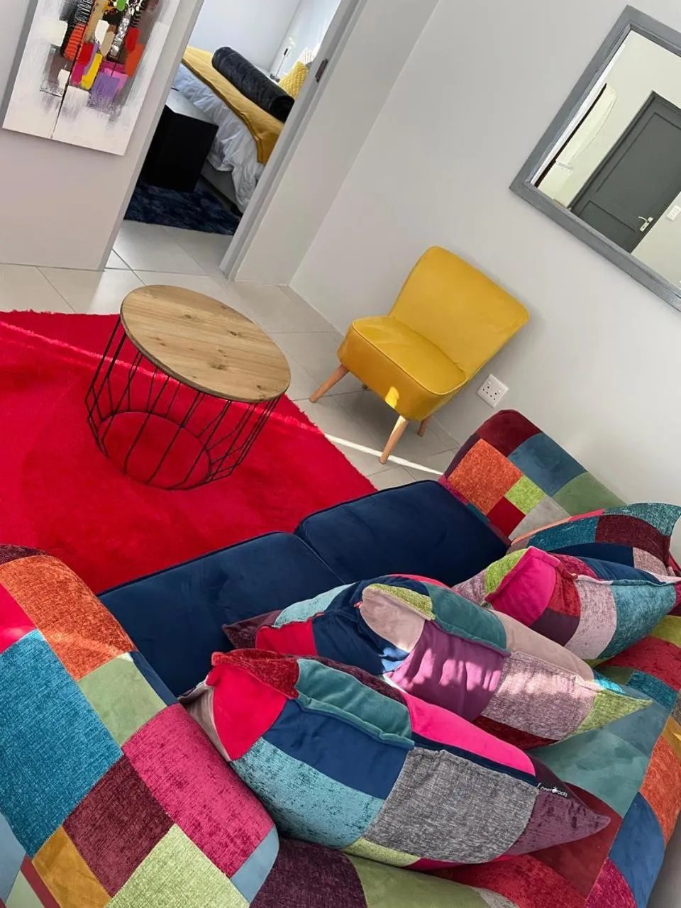 Living room, Bed in Klein Karoo Game Lodge