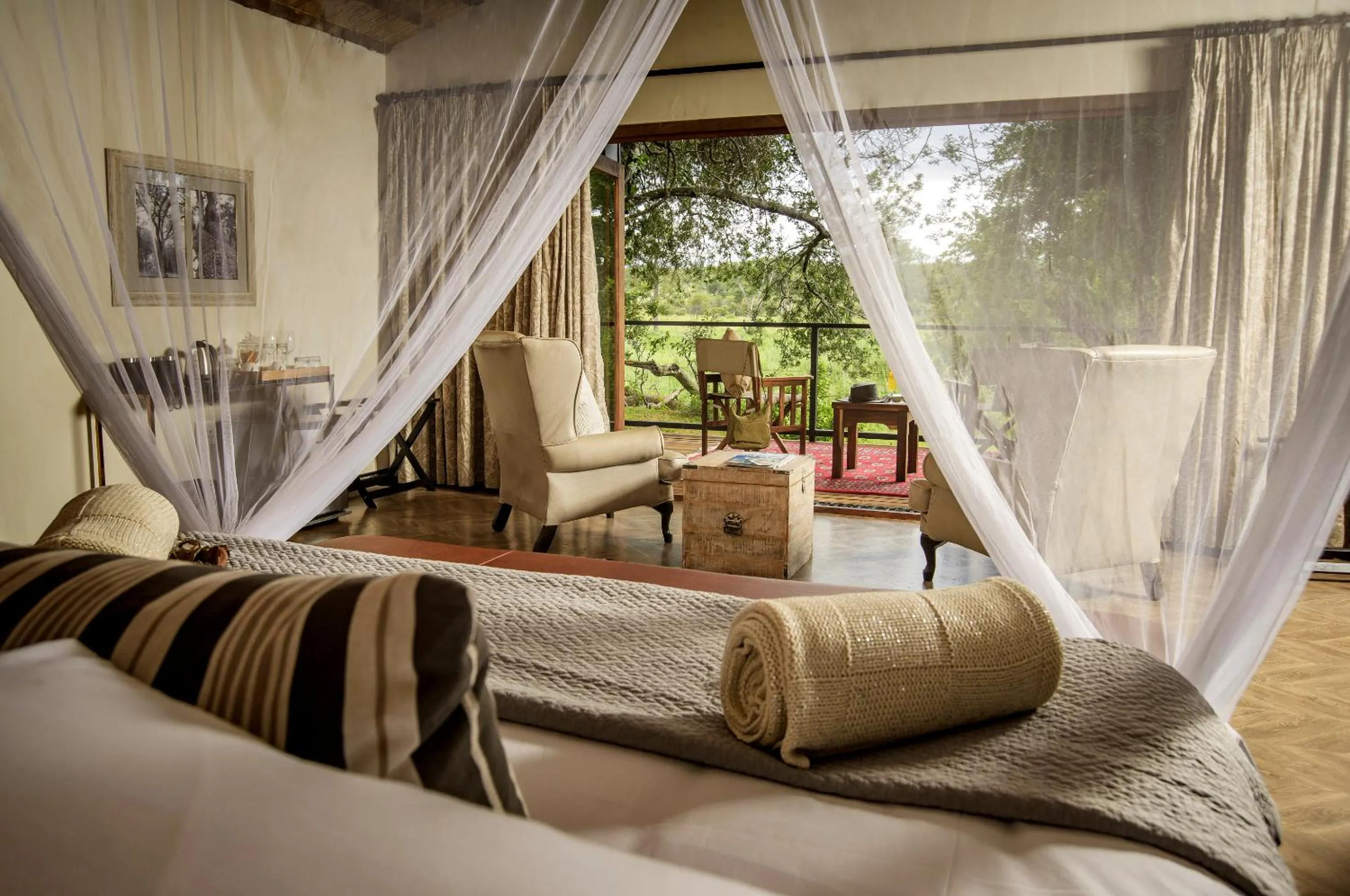 Patio, Bed in Karongwe - Becks Safari Lodge