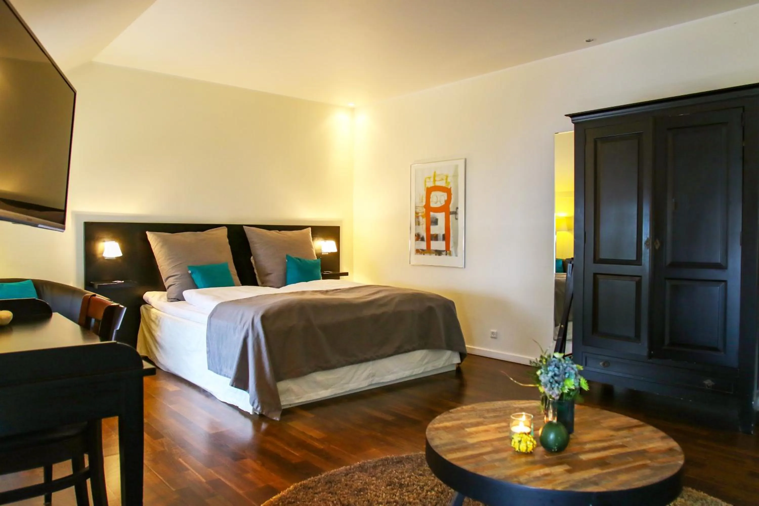 Bed in Benniksgaard Hotel