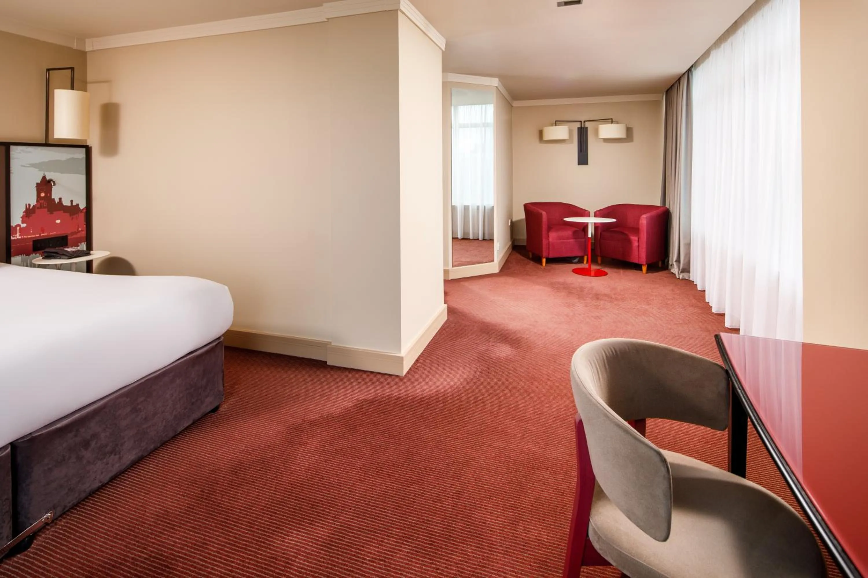 Seating area, Bed in Holland House Hotel Cardiff By Sunday