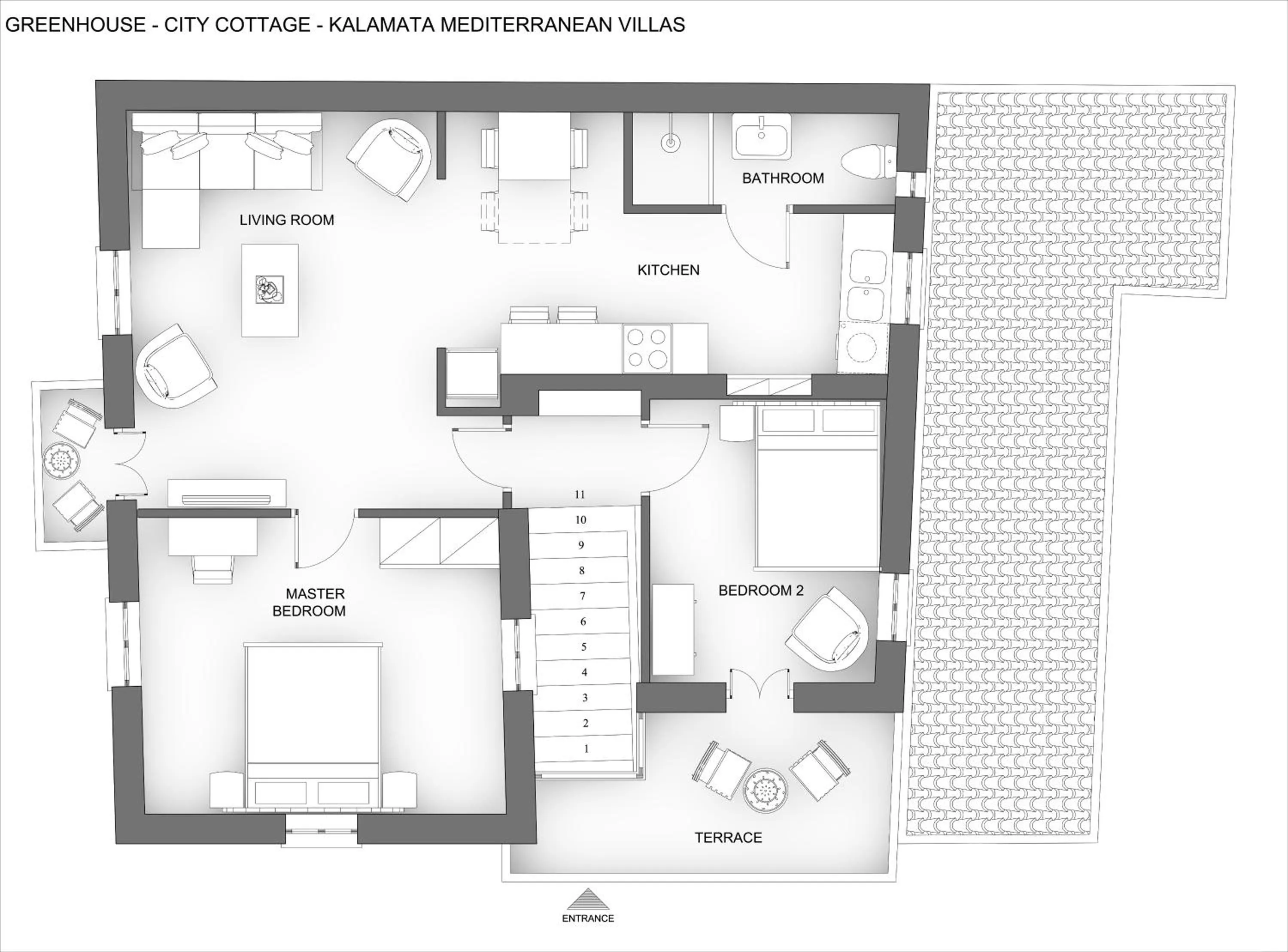 Floor plan in City Cottage - Kalamata Villas