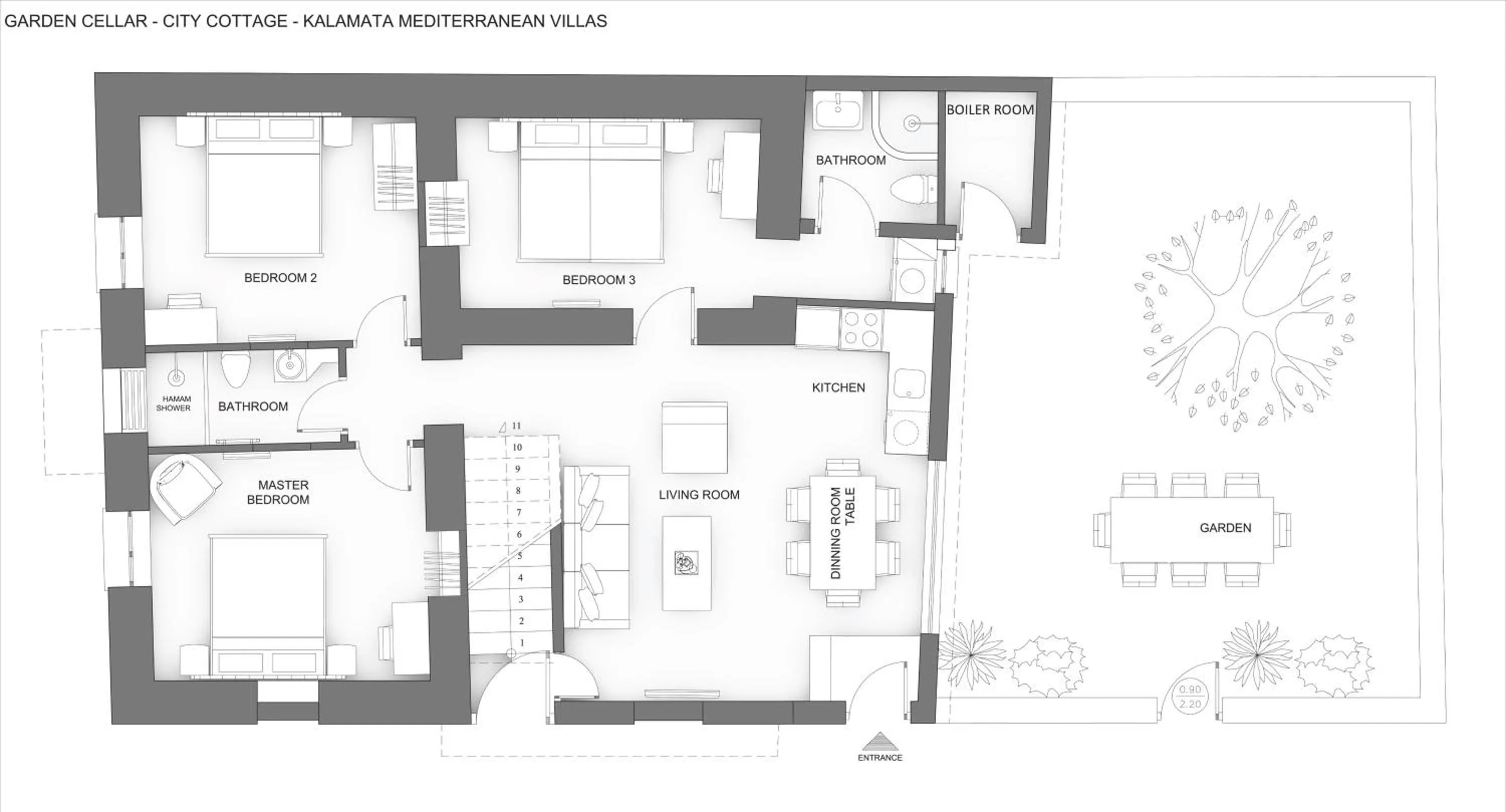 Floor plan in City Cottage - Kalamata Villas