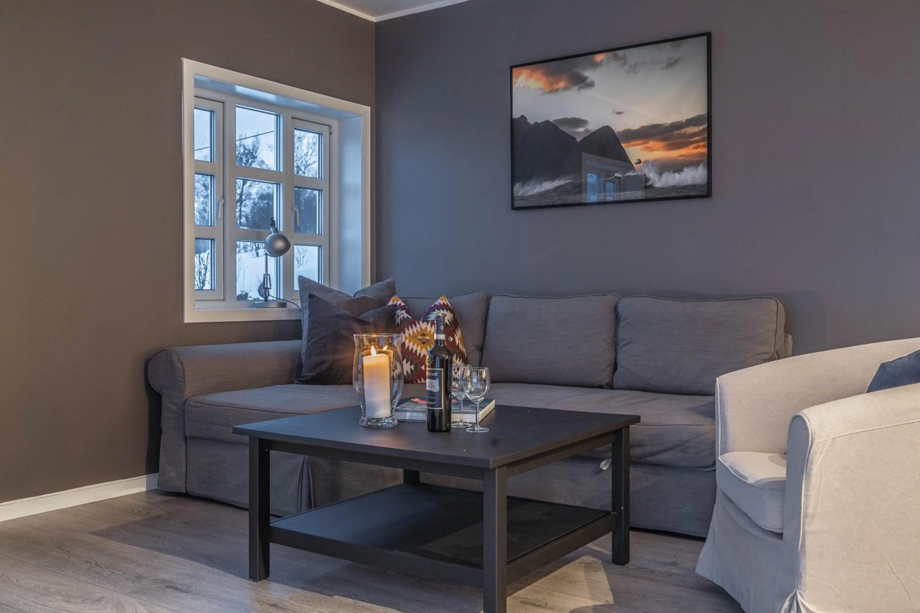 Living room in Lofoten Apartments