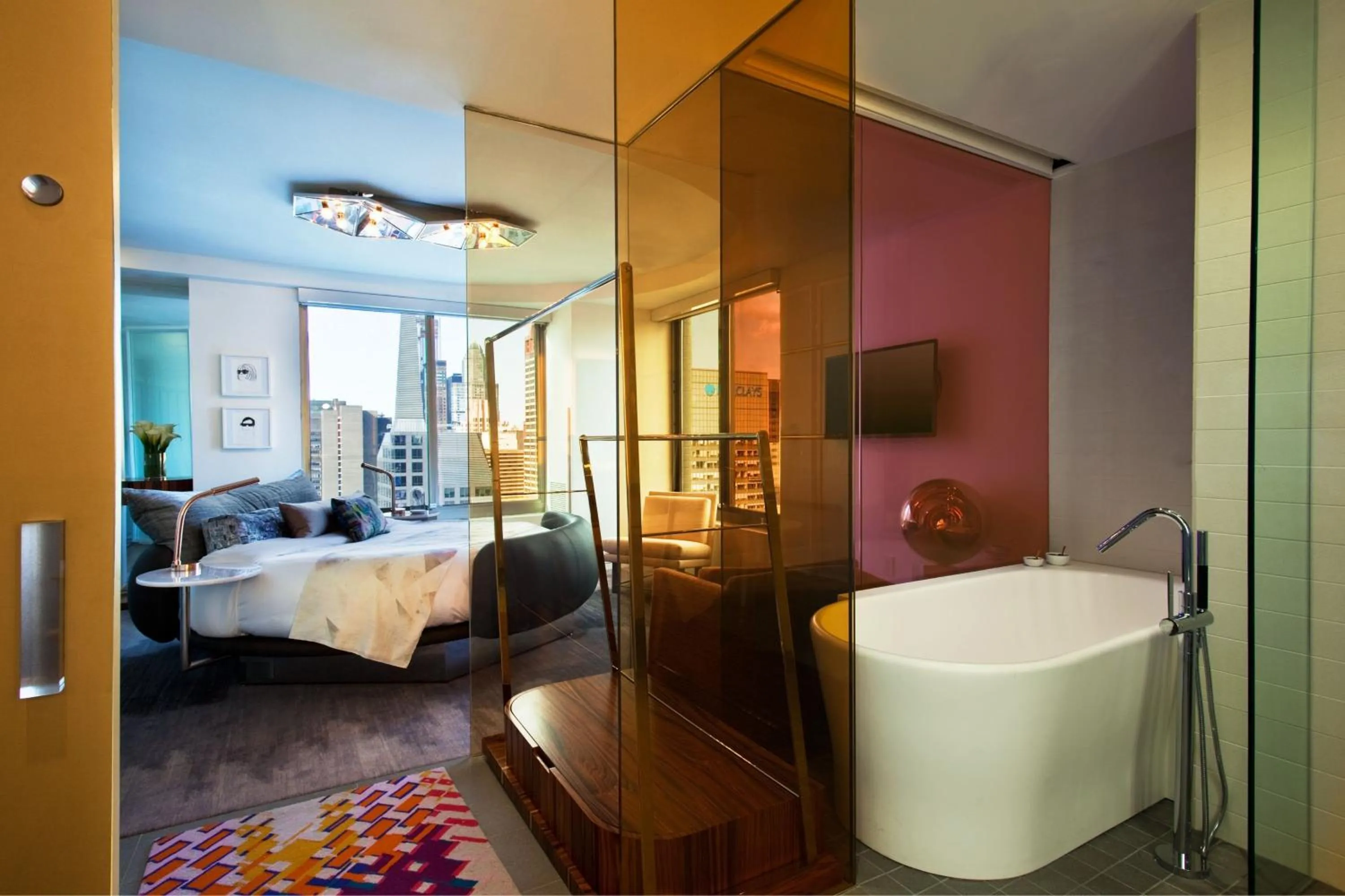 Bathroom, Bed in W New York - Times Square