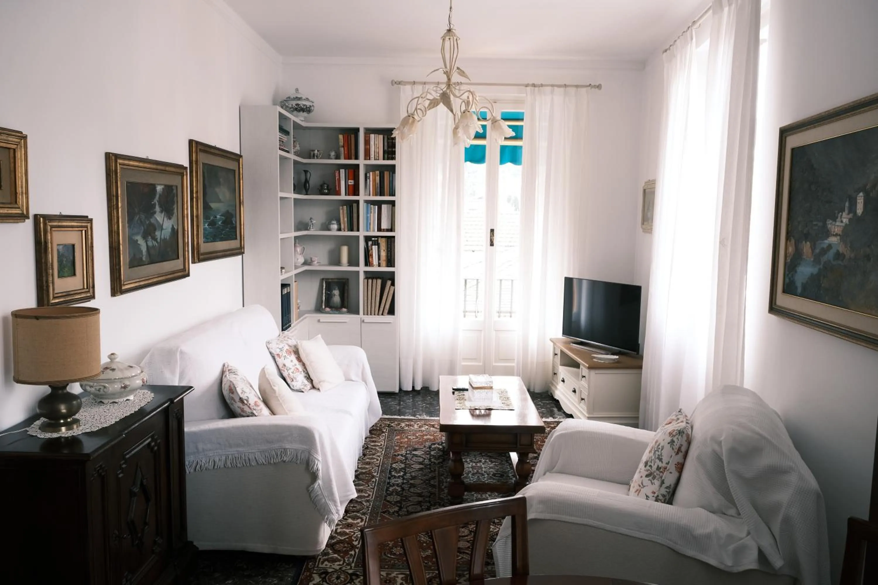 Communal lounge/ TV room, Bed in Turchino Apartment & Terrazza della Luisa by PortofinoVacanze