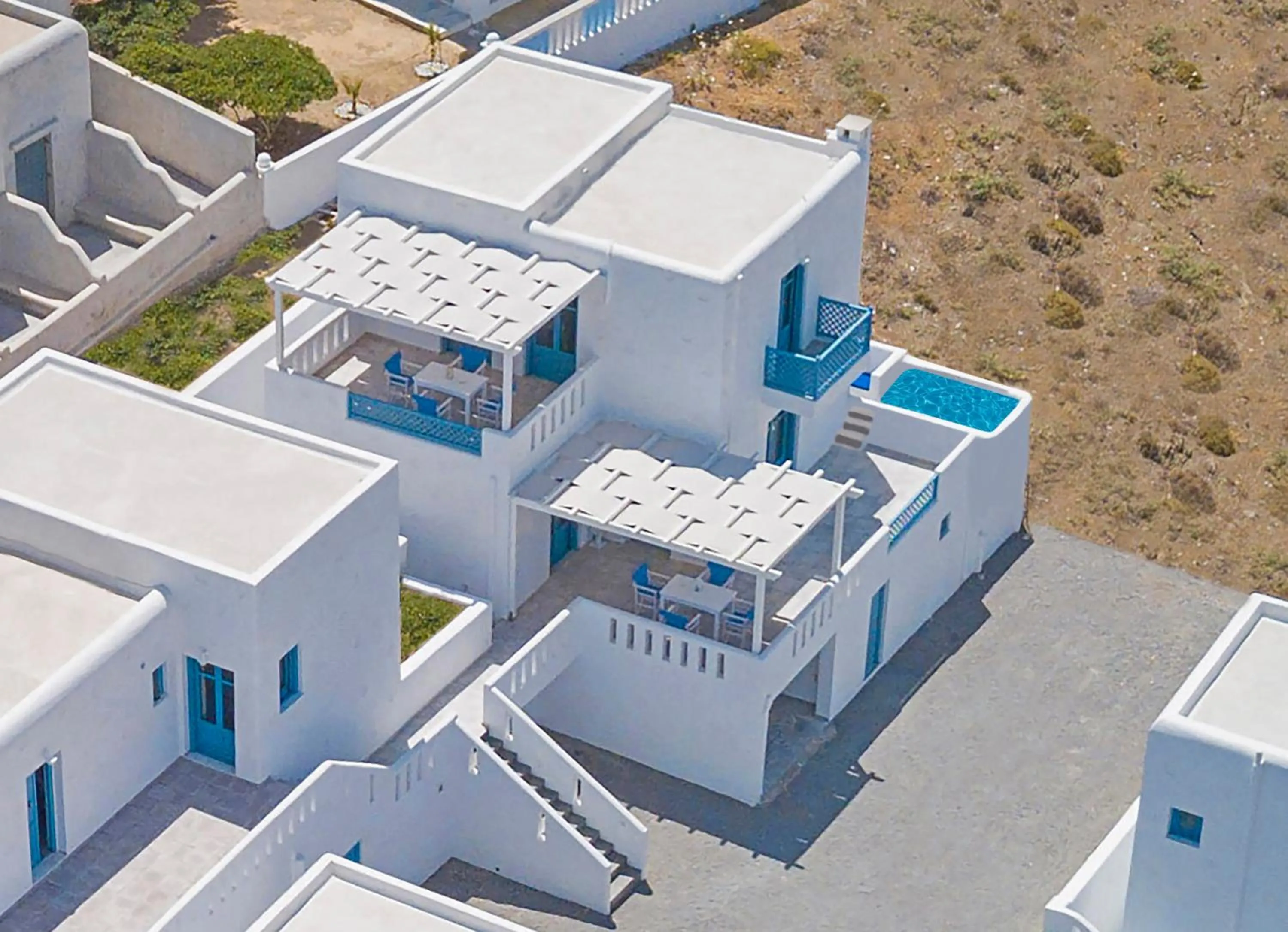 Bird's eye view in Aegean Sea Villas