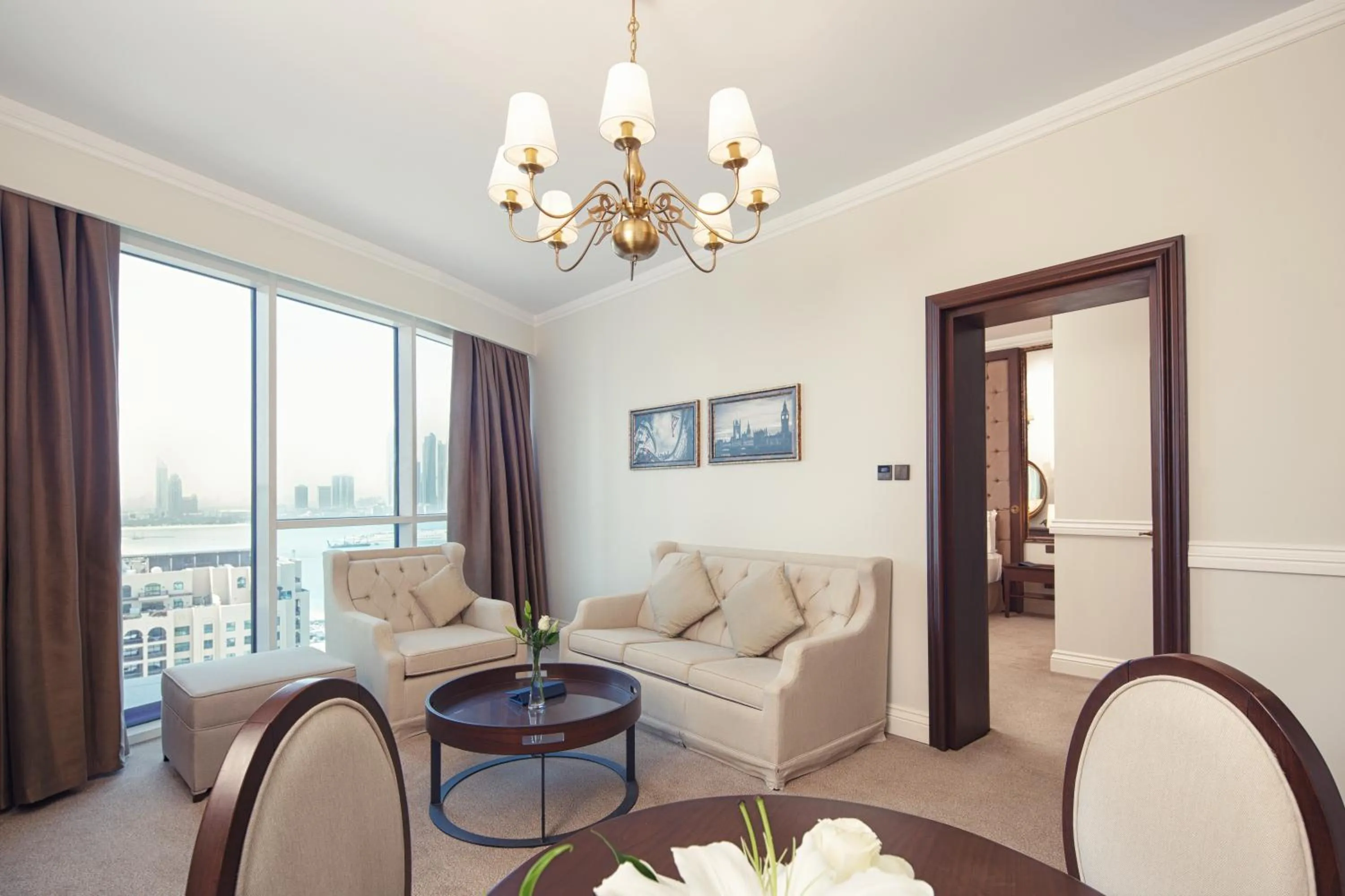 Living room in Dukes The Palm Dubai Hotel
