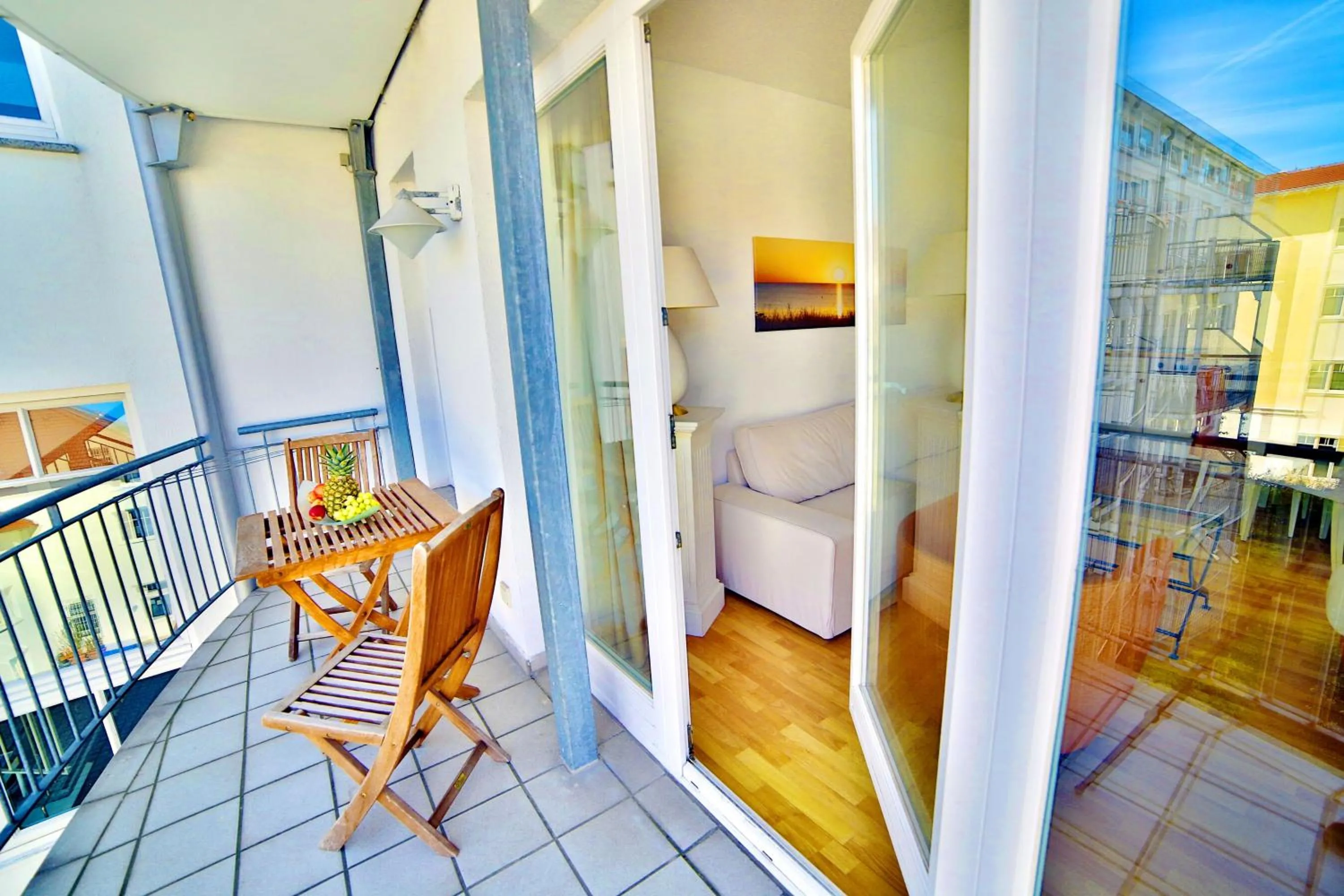 Balcony/Terrace in Ferienwohnung Binzer Strandgut im Haus Jahreszeiten Binz