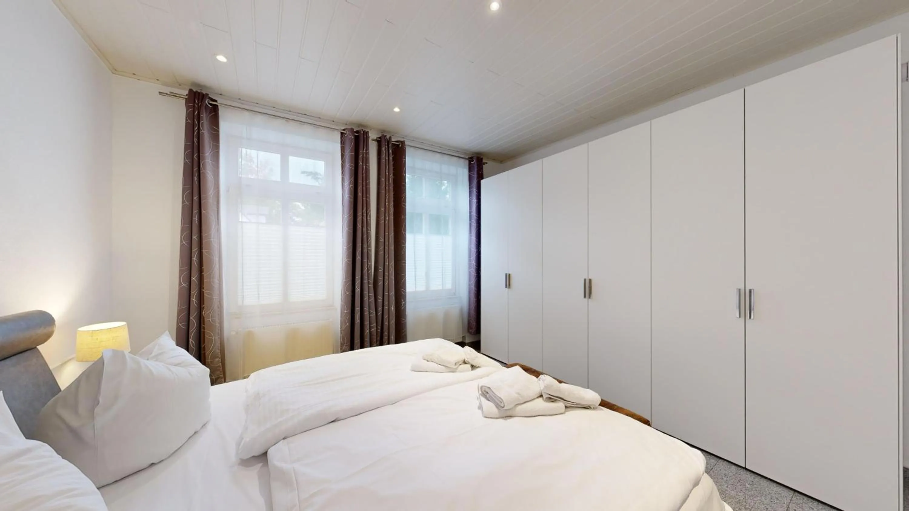 Bedroom, Bed in strandnahe FeWo mit Terrasse, Villa Vergissmeinnicht 01, Binz