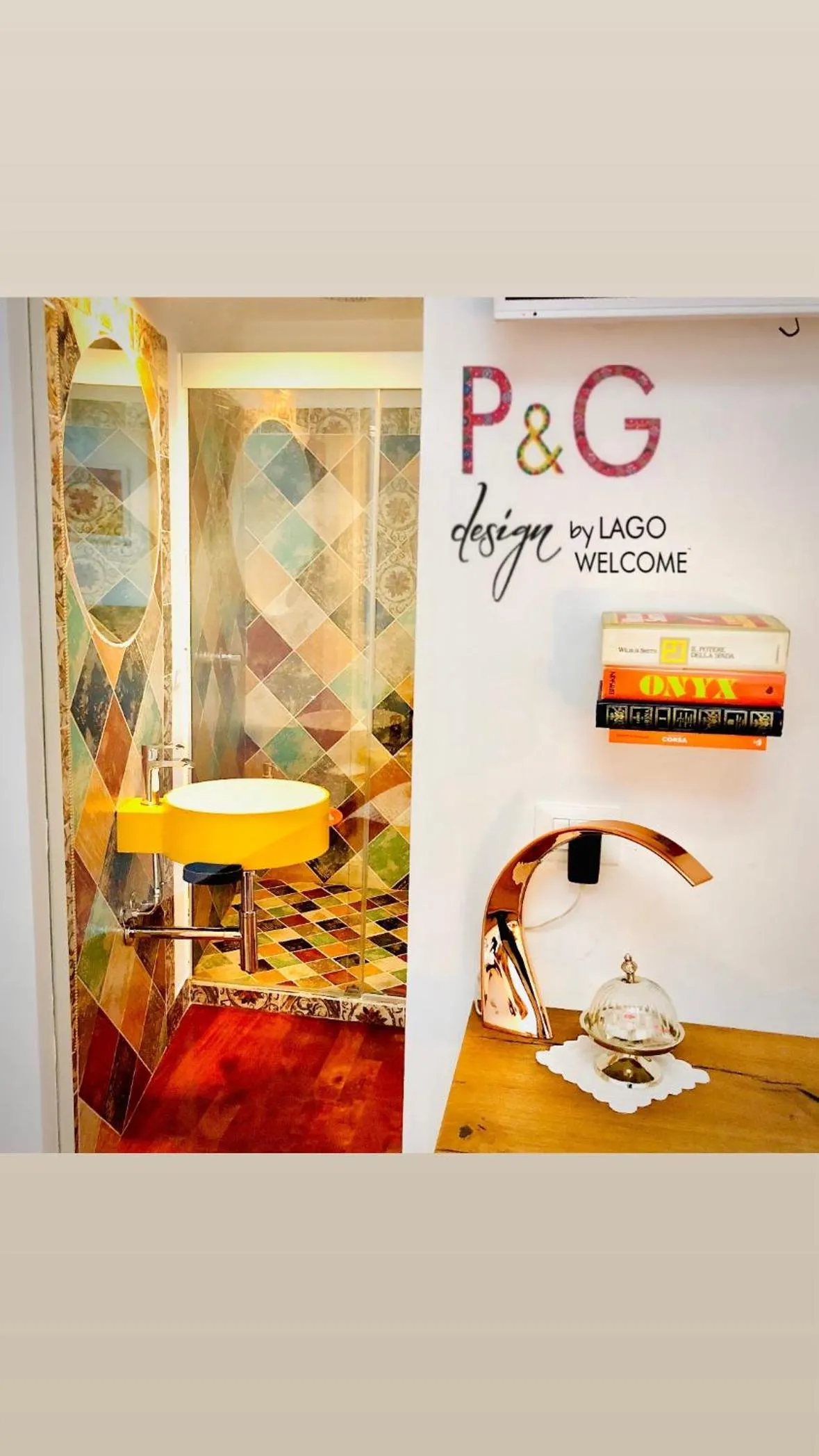 Decorative detail in P&G design by Lago Welcome Enna