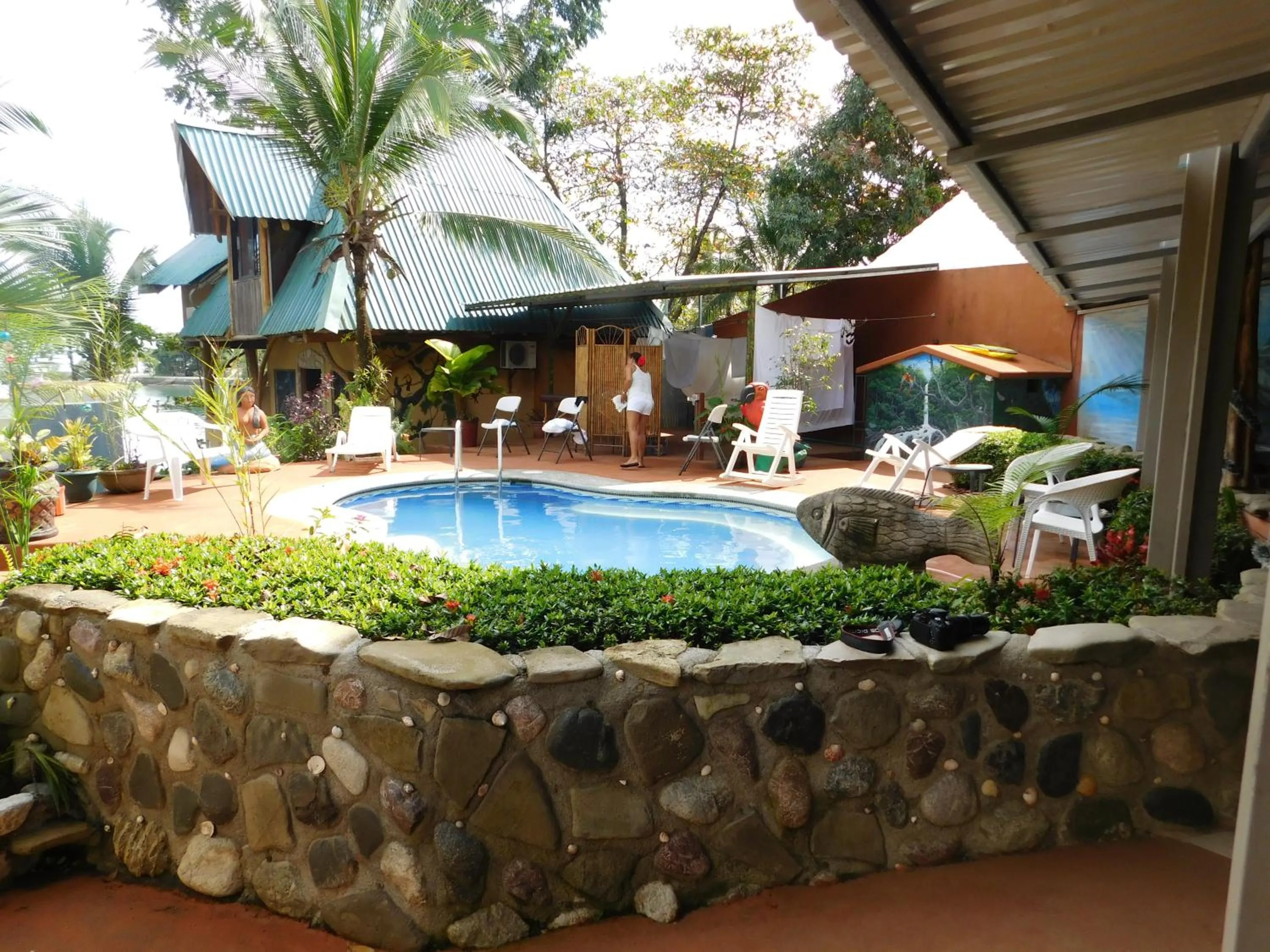 Pool view in Cabinas Jimenez