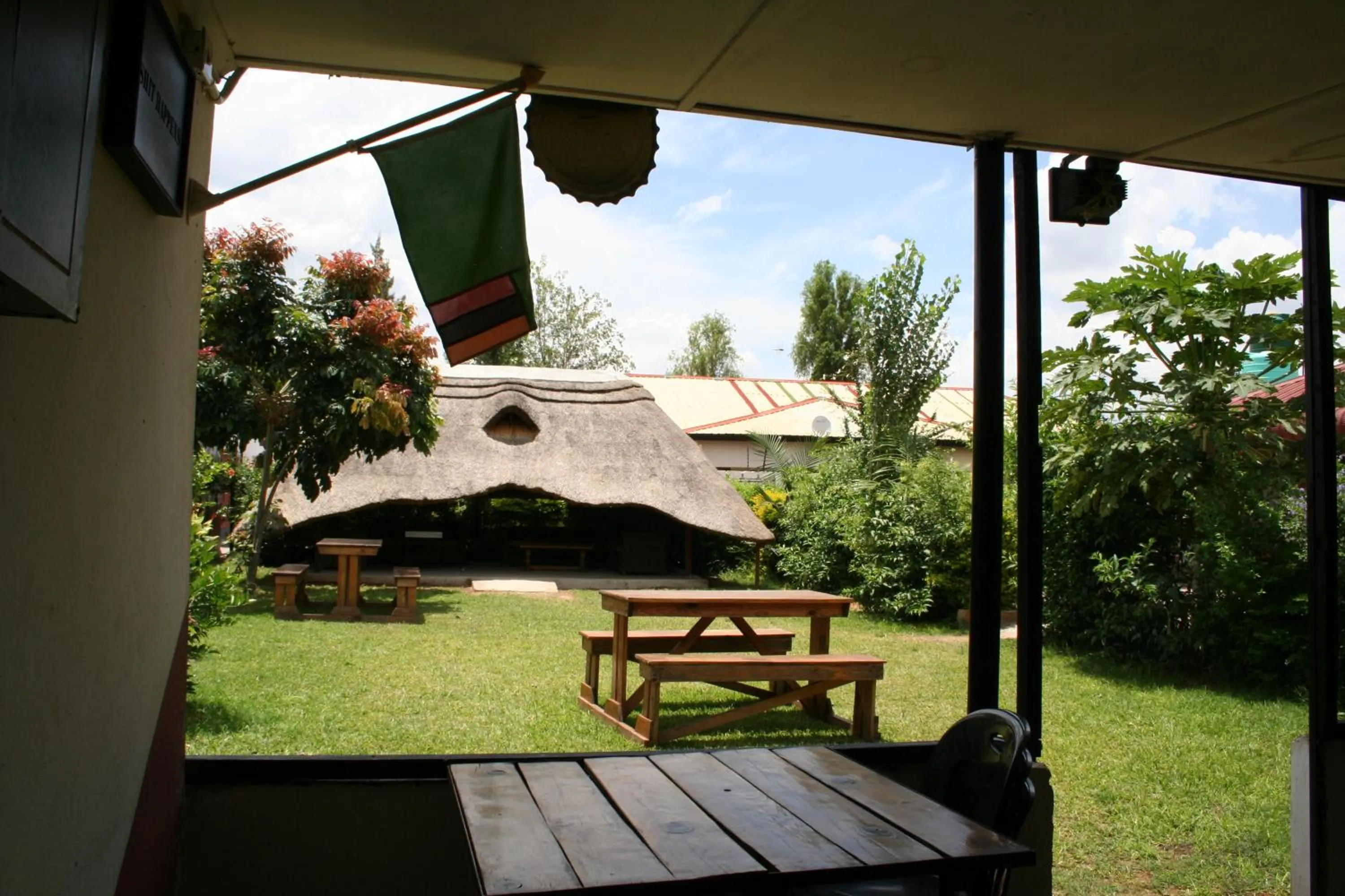 Garden view in Honeybed Lodge