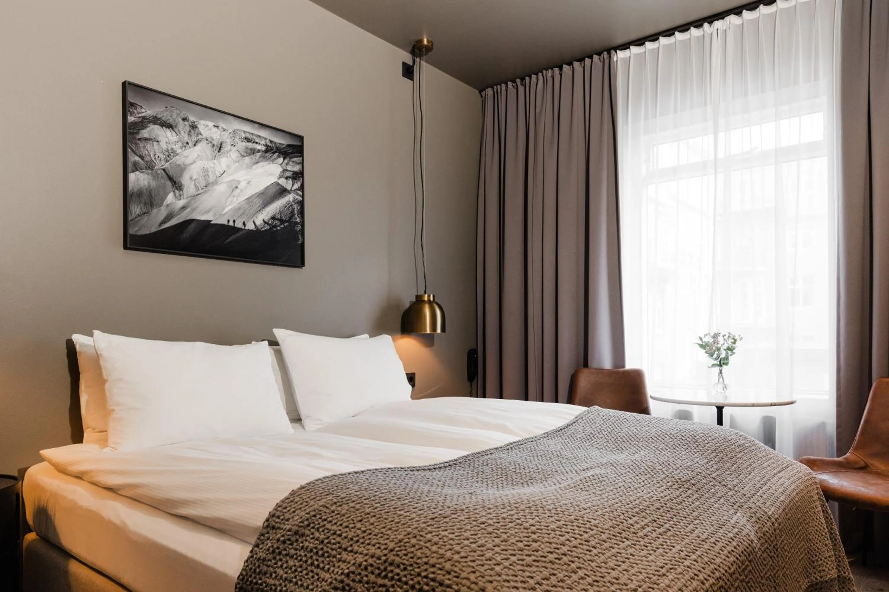 Bed in Hotel Ódinsvé