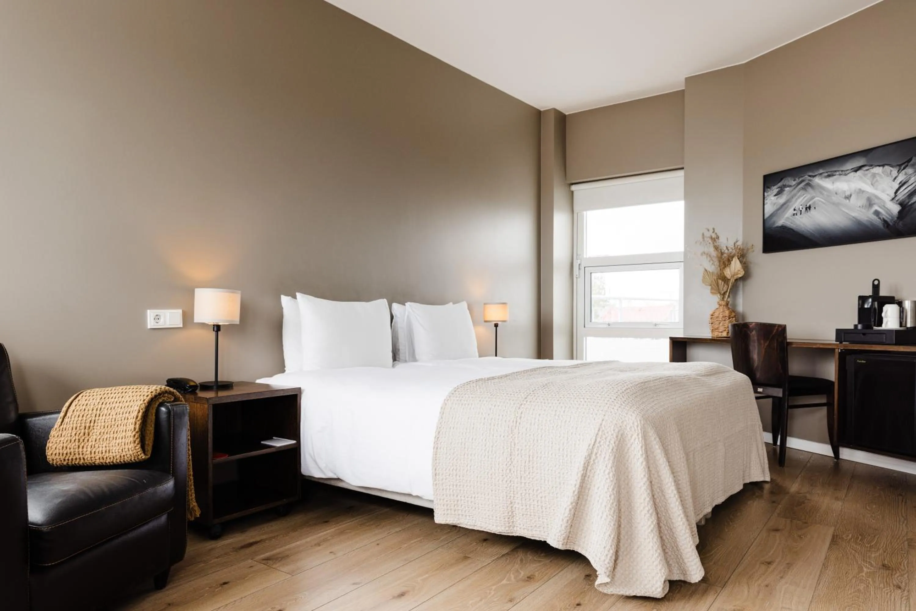 Bed in Hotel Ódinsvé