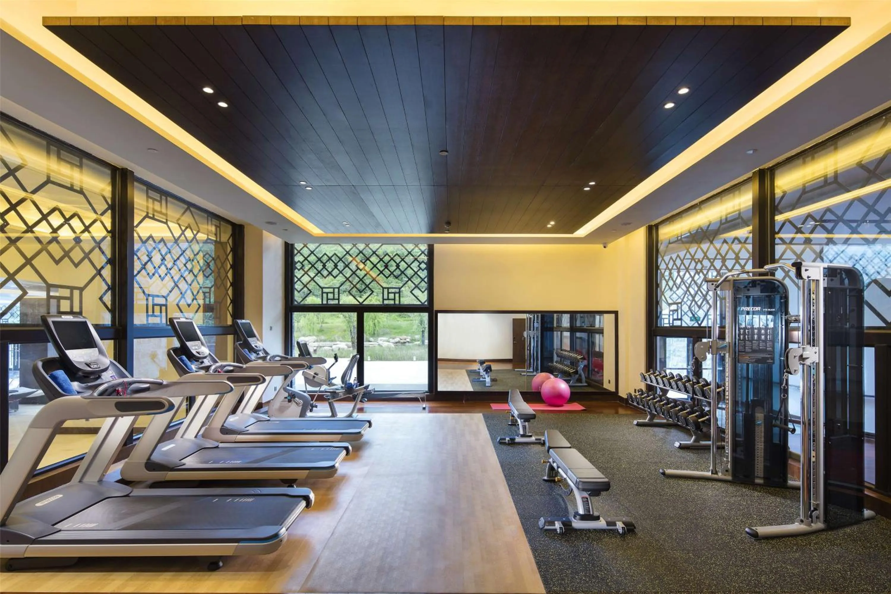 Fitness centre/facilities in Hilton Linzhi Resort