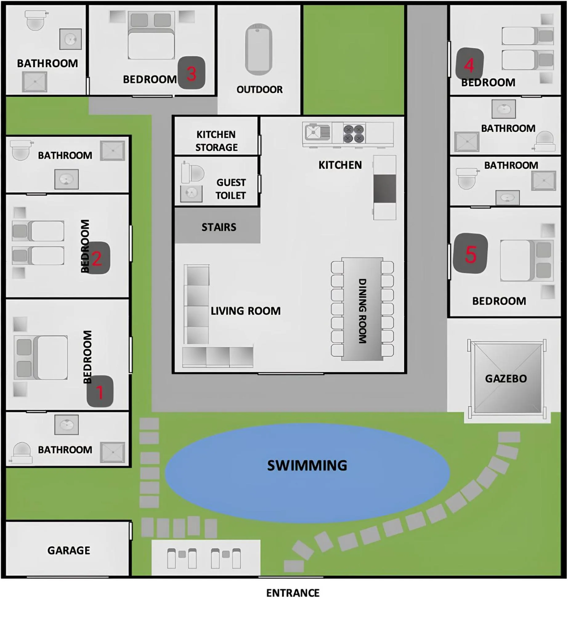 Floor plan in Jasmina Estate by Villas Direct Bali