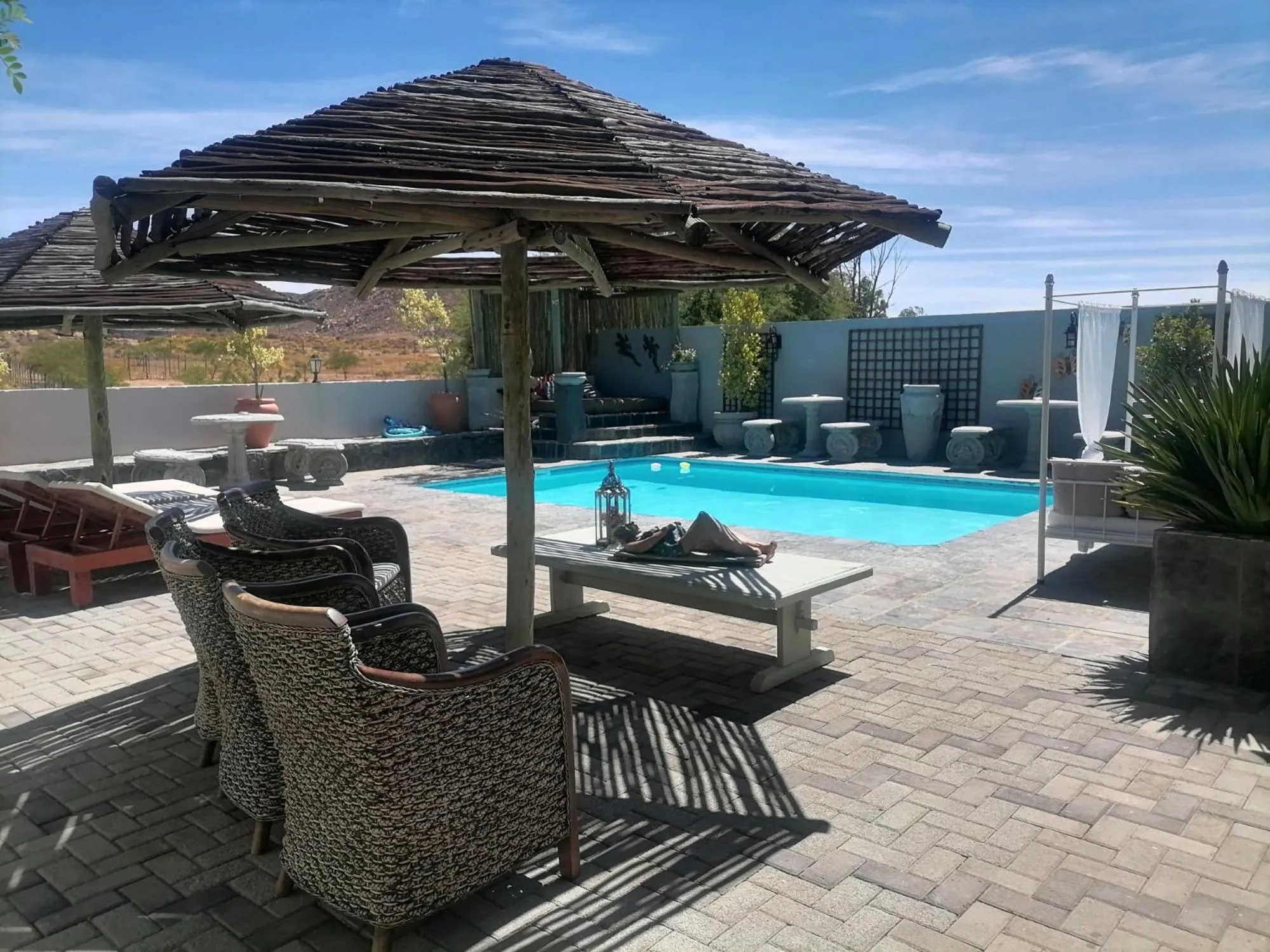 Pool view in Daisy Country Lodge