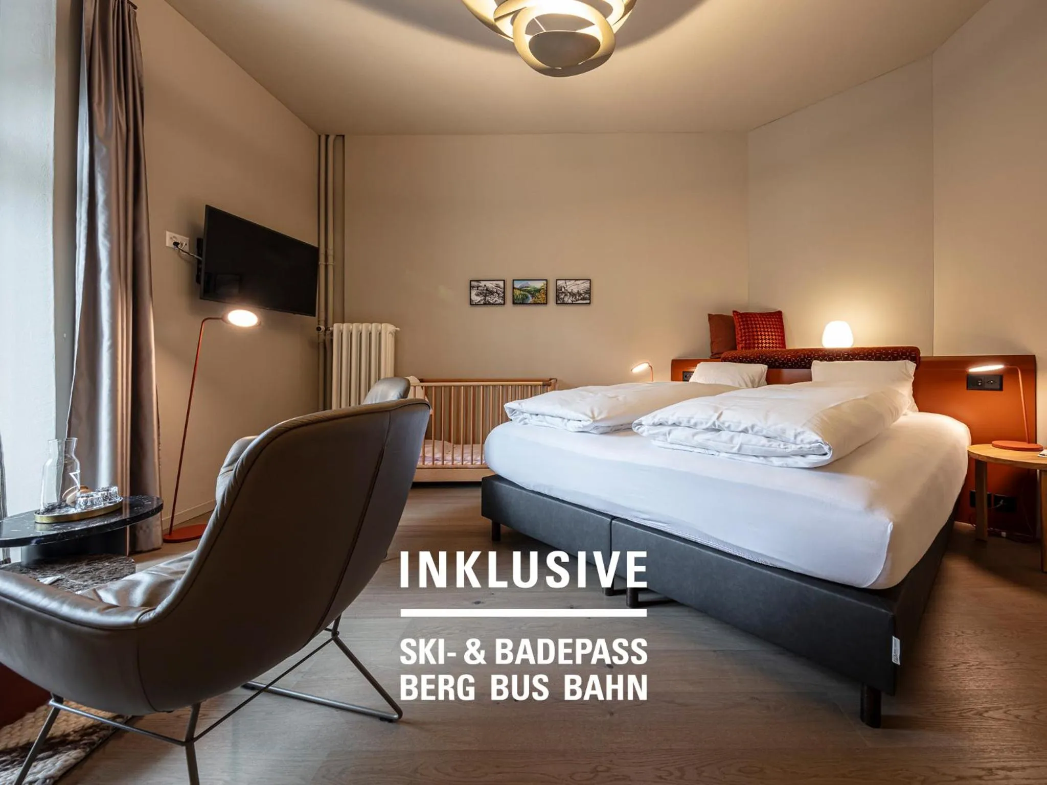 Bed in Hotel Belvedere Scuol