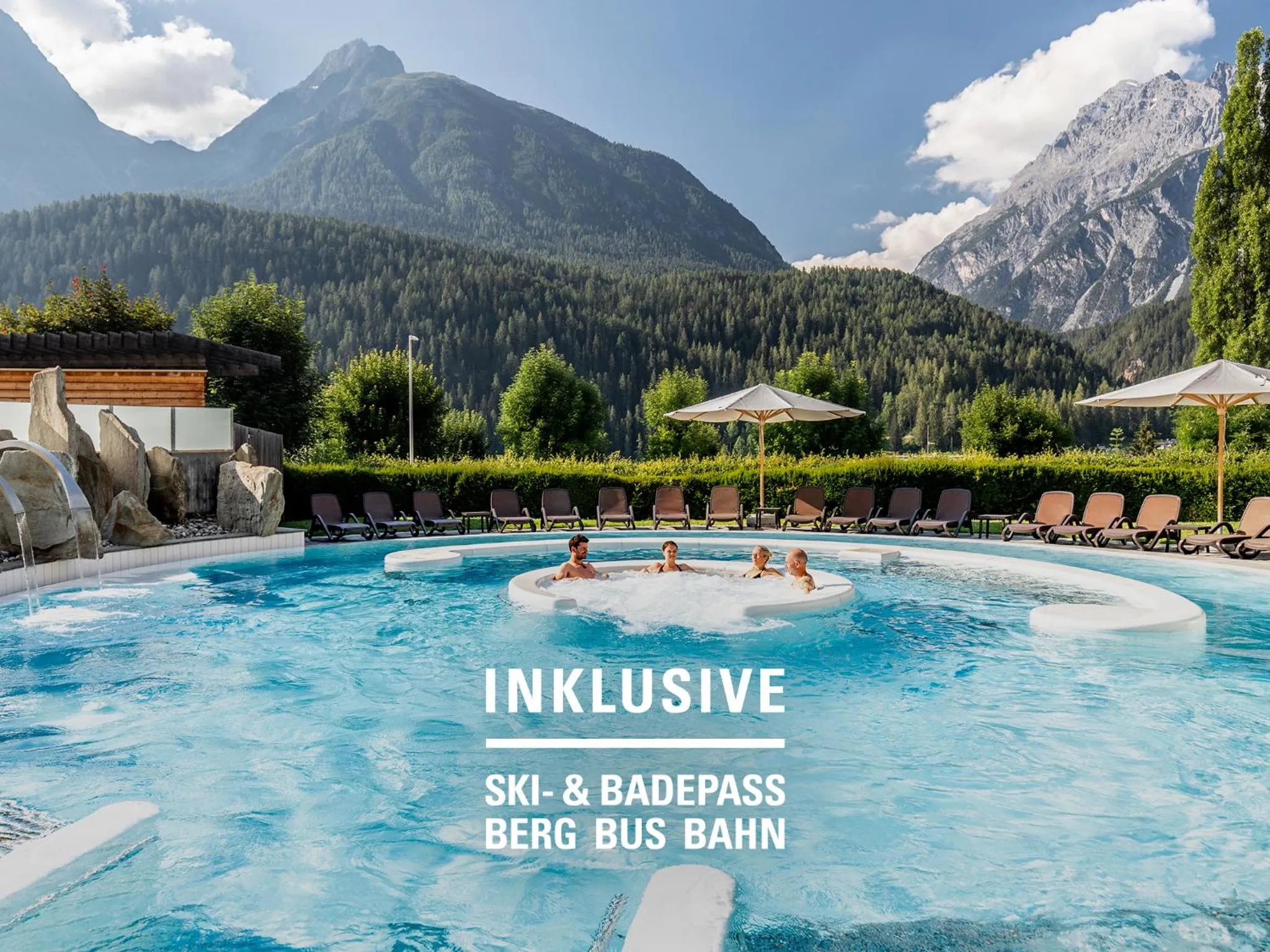 Hot Spring Bath in Hotel Belvedere Scuol