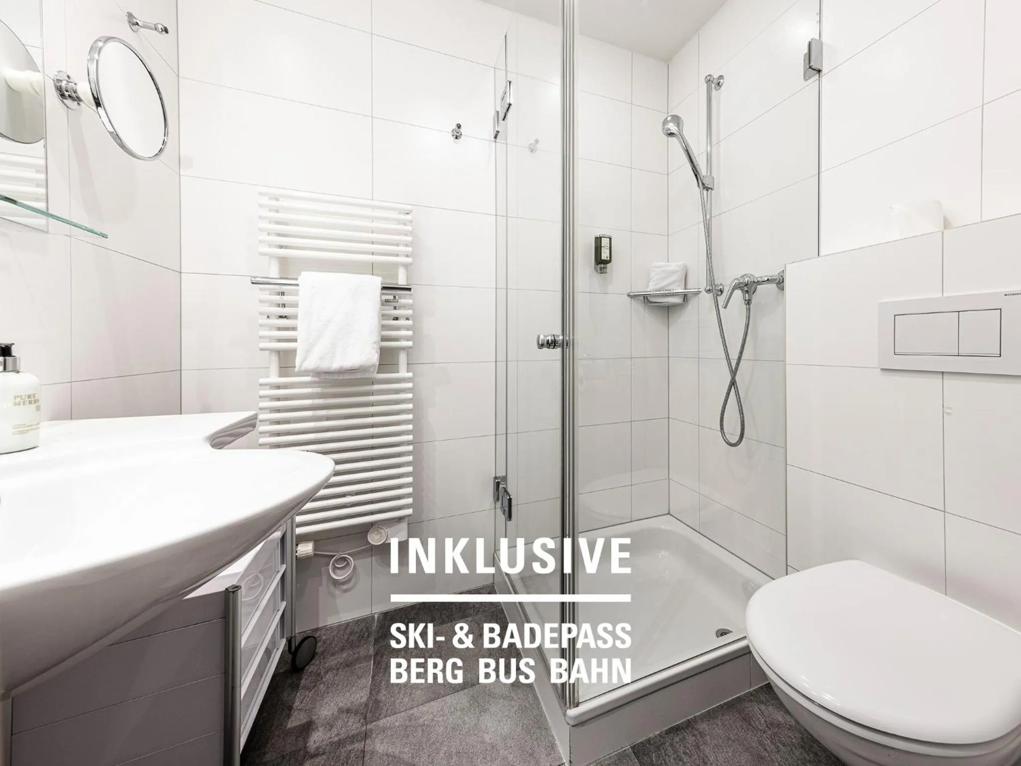 Shower in Hotel Belvedere Scuol