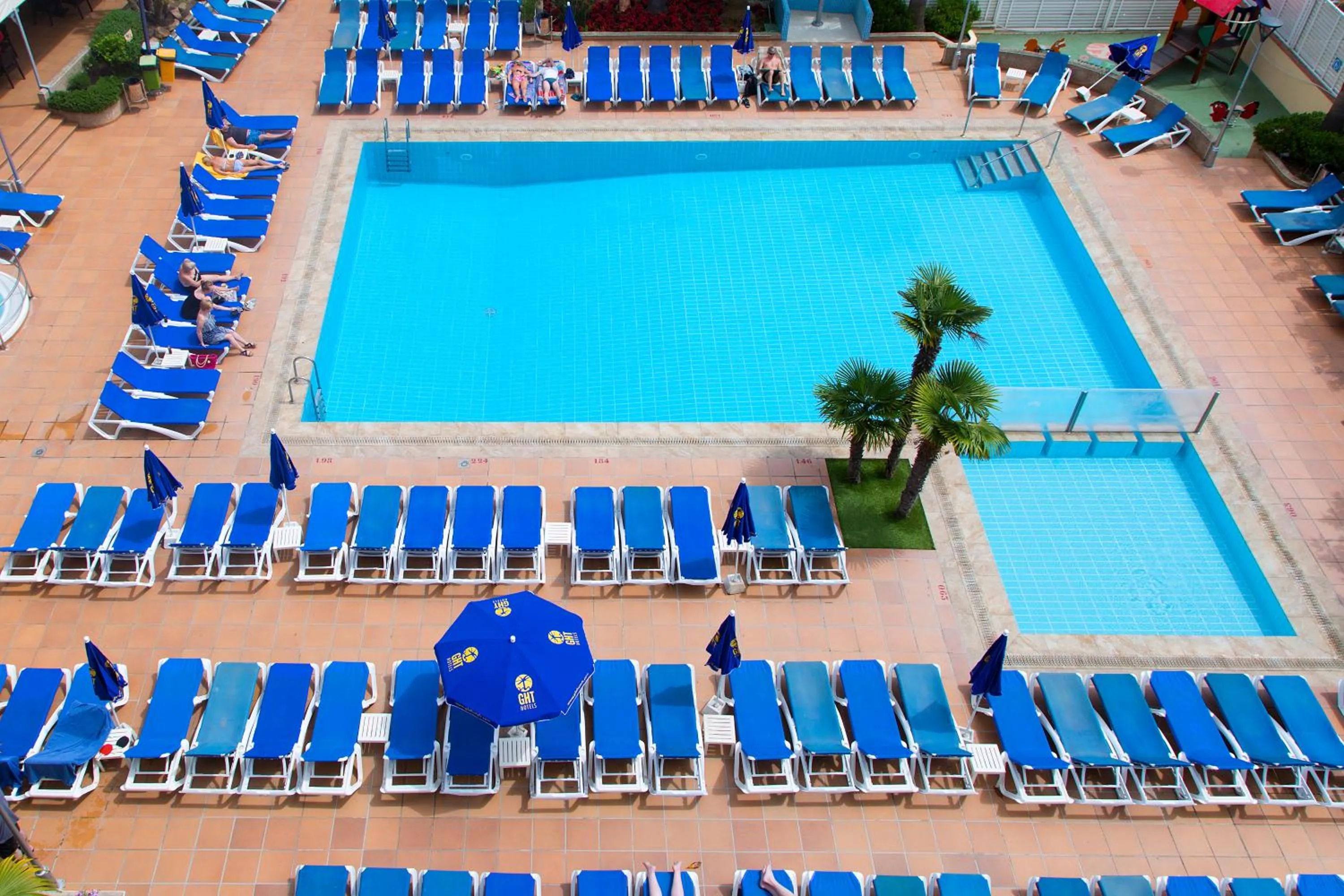 Pool view in GHT Oasis Tossa & Spa