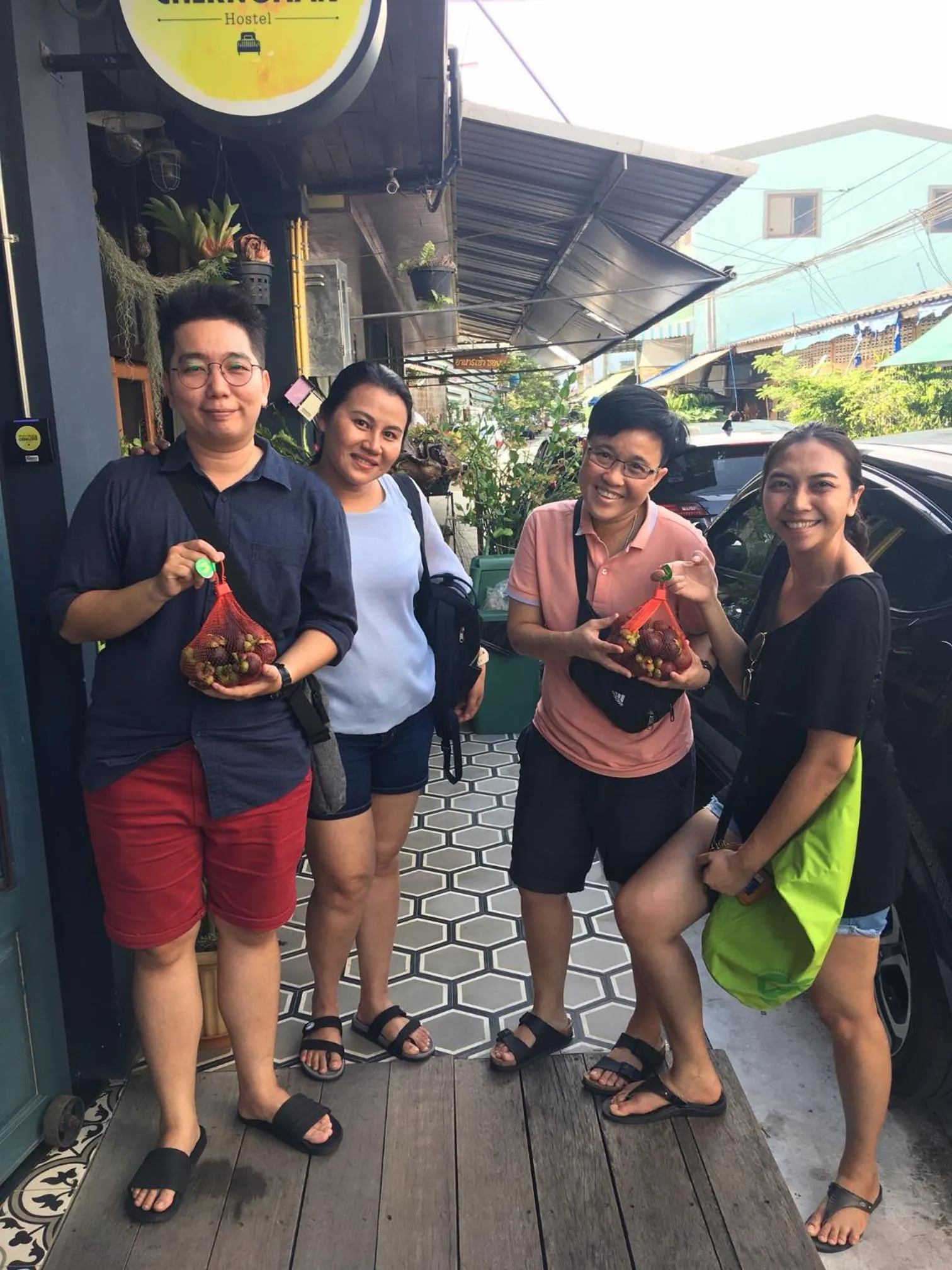 group of guests in Chernchan Hostel