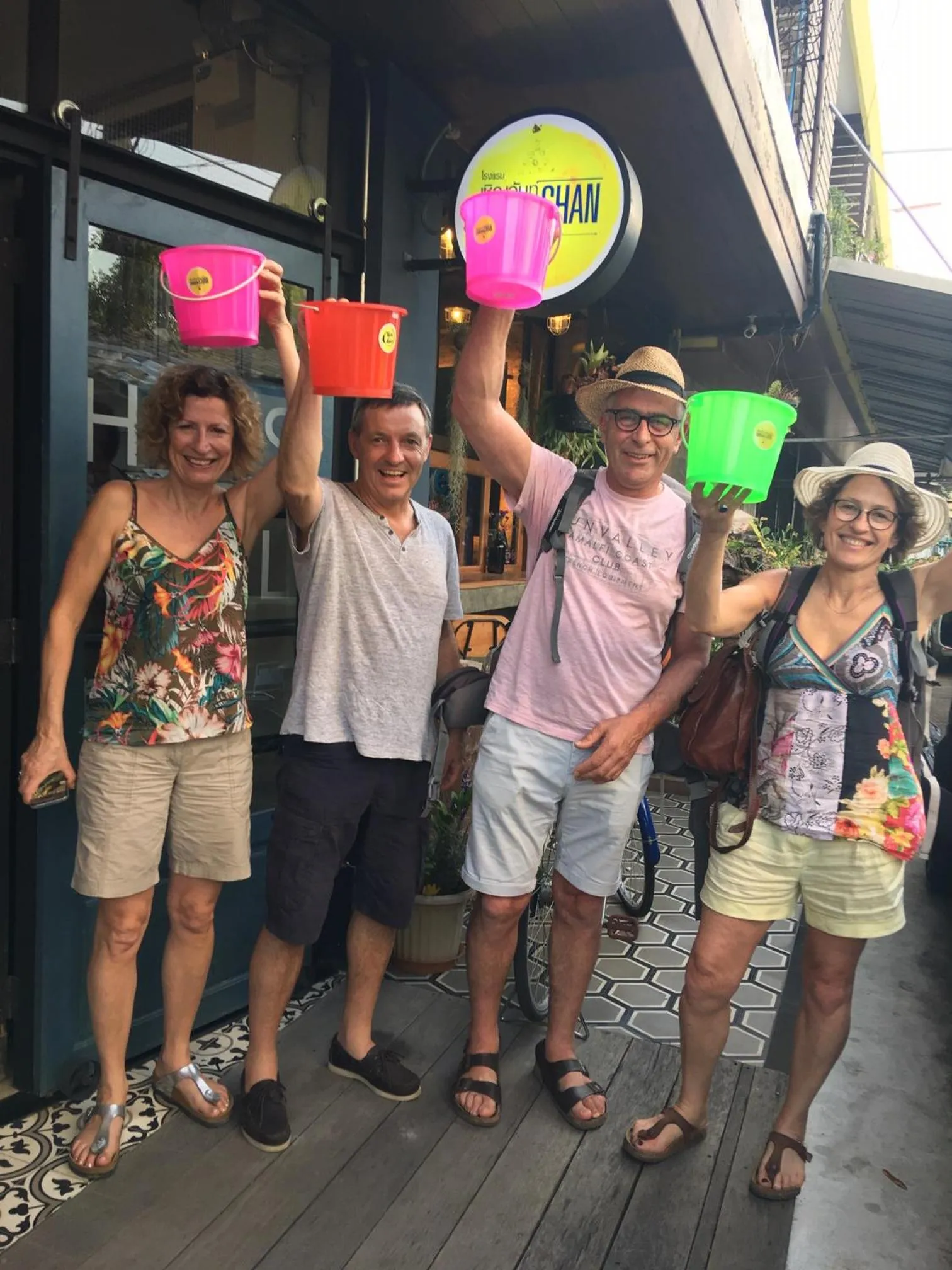 group of guests in Chernchan Hostel
