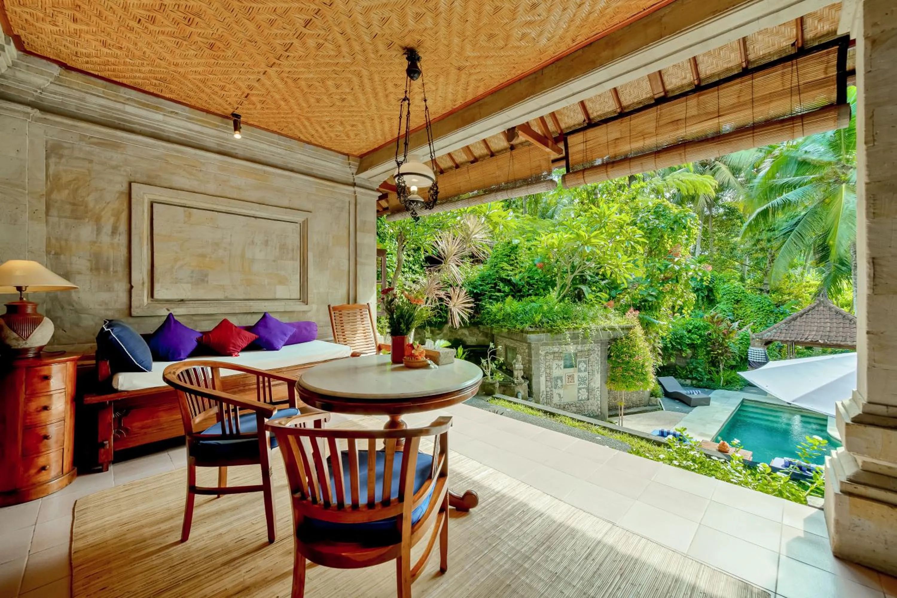 Seating area in Kebun Indah Ubud