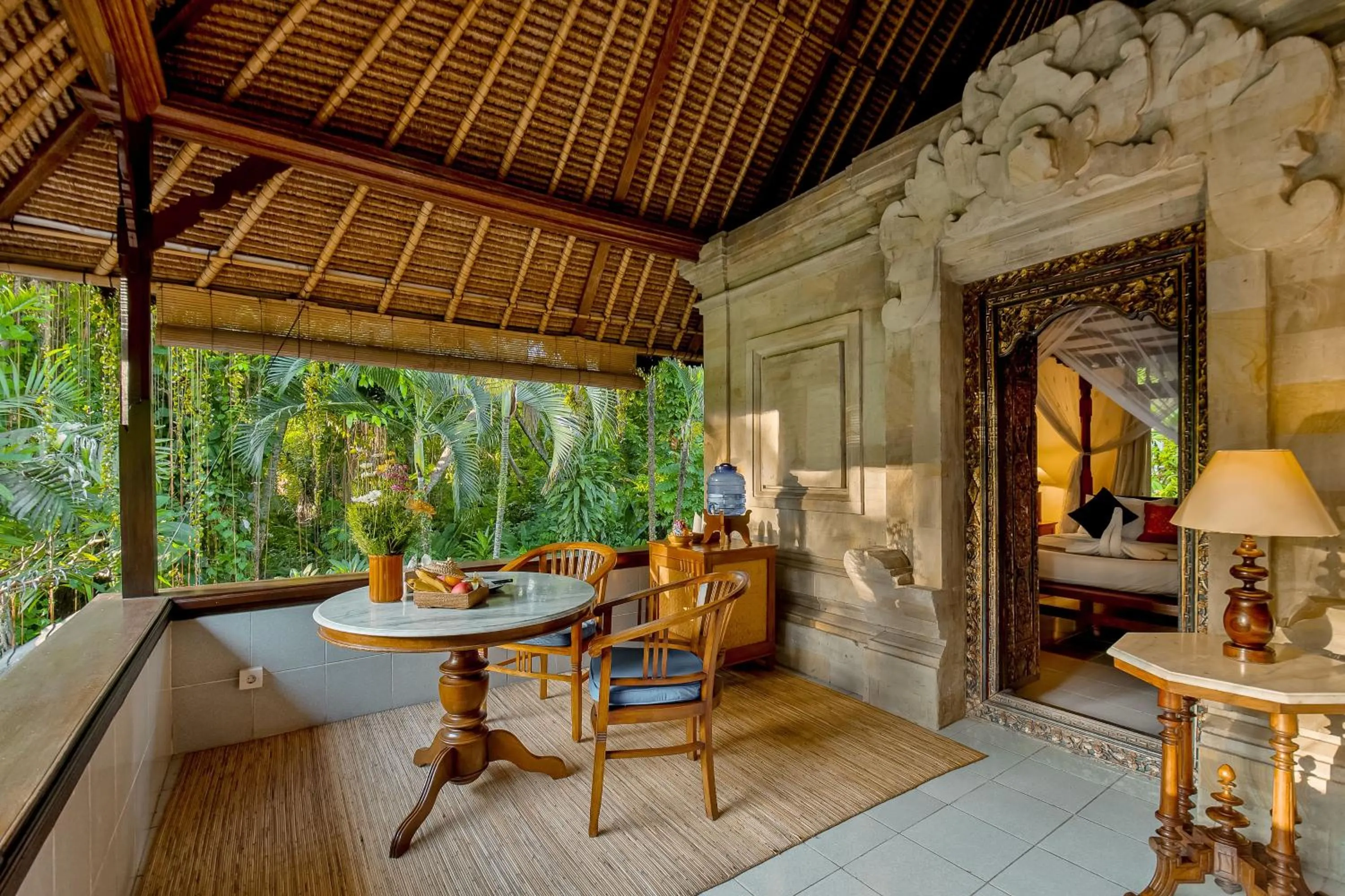 Seating area in Kebun Indah Ubud