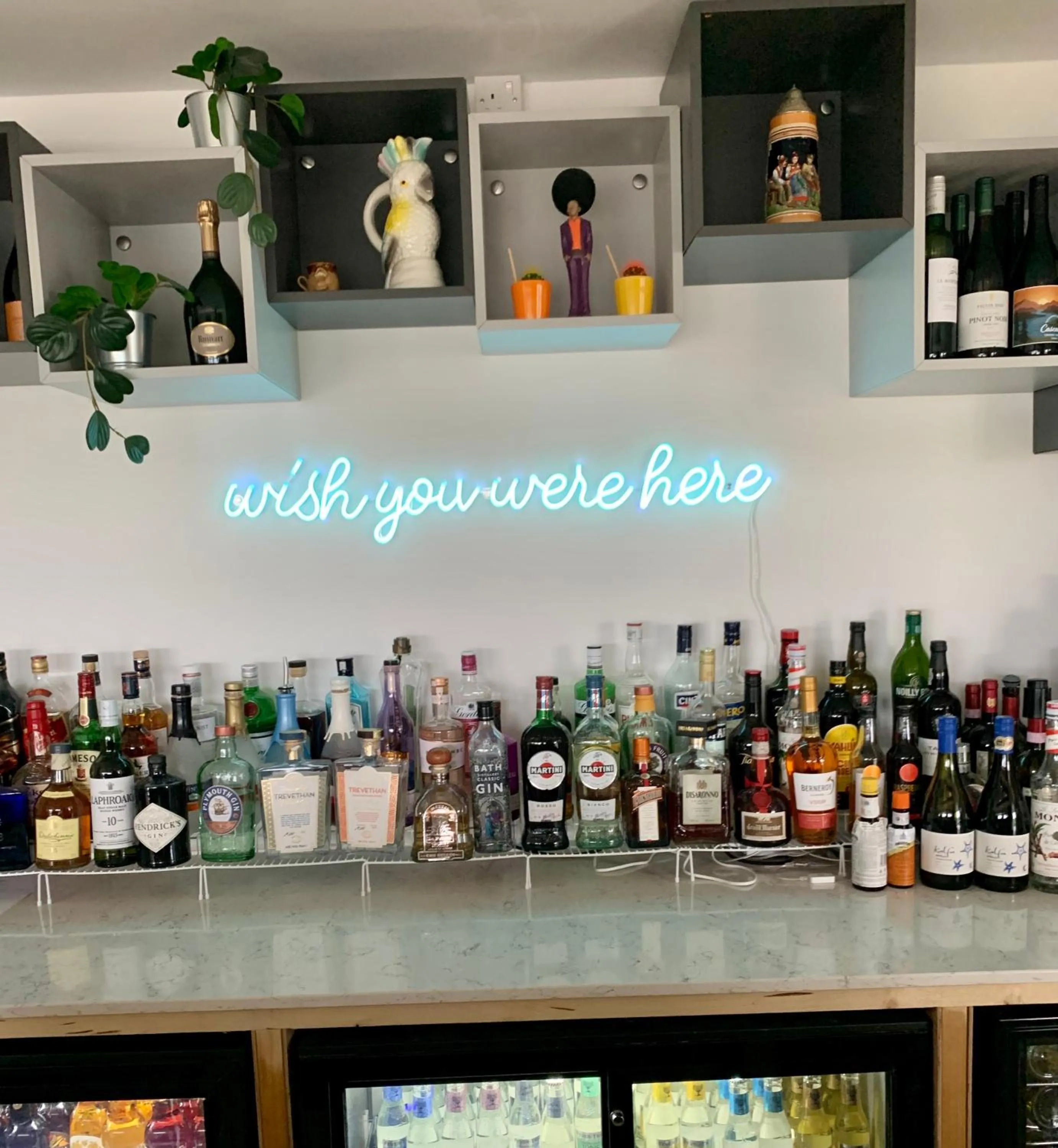 Drinks in Porth Beach Hotel