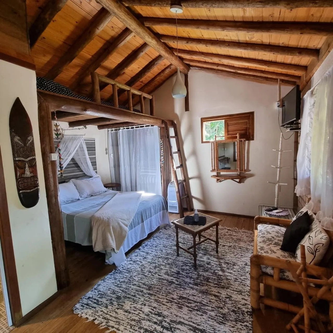 TV and multimedia, Bed in Pousada Refúgio dos Pássaros