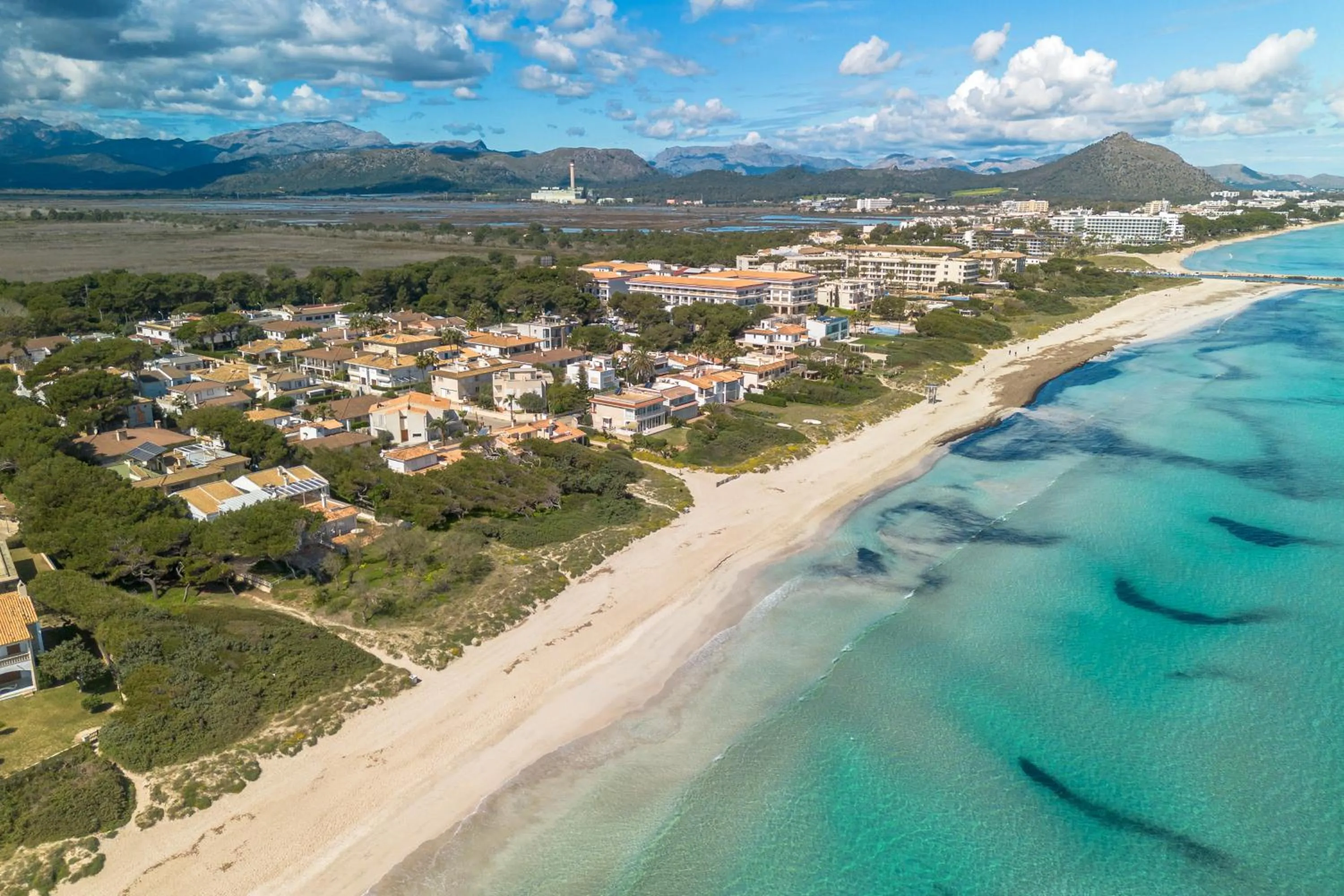 Bird's eye view in Villa Can Canta Natura Park House at Platja de Muro Beach