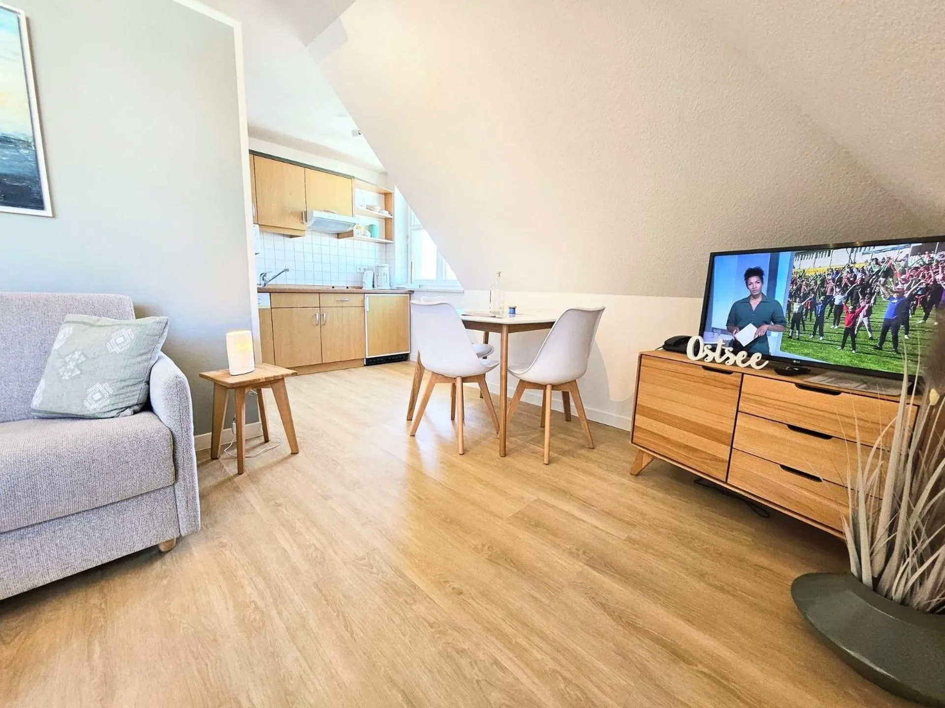 TV and multimedia, Bed in Am Weststrand Apartmenthaus Waldeck