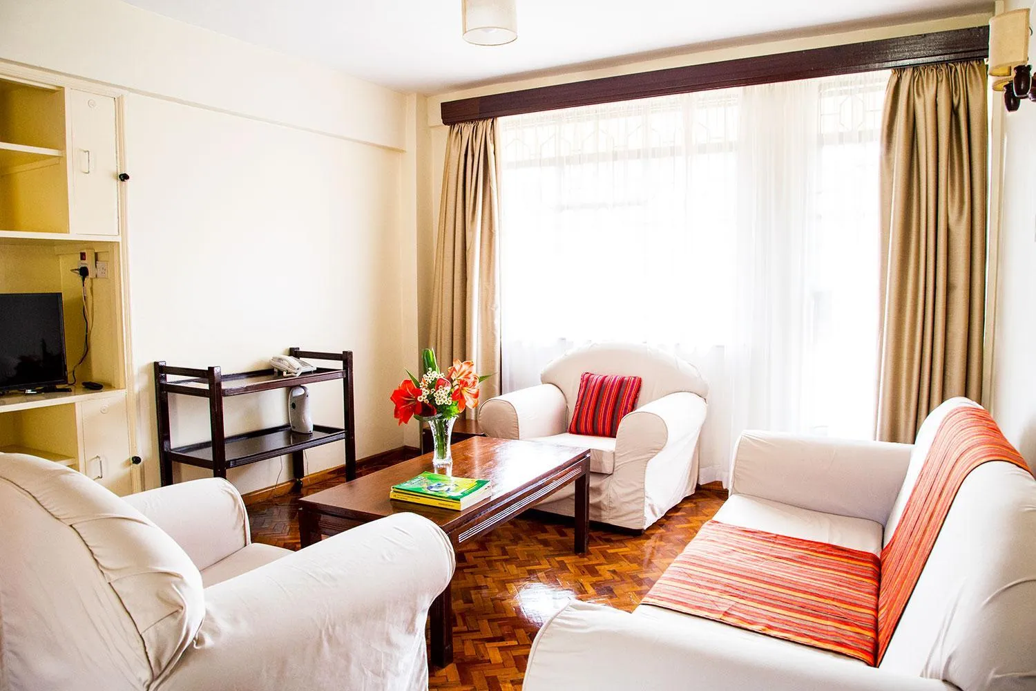 Seating area in Njema Court Apartment