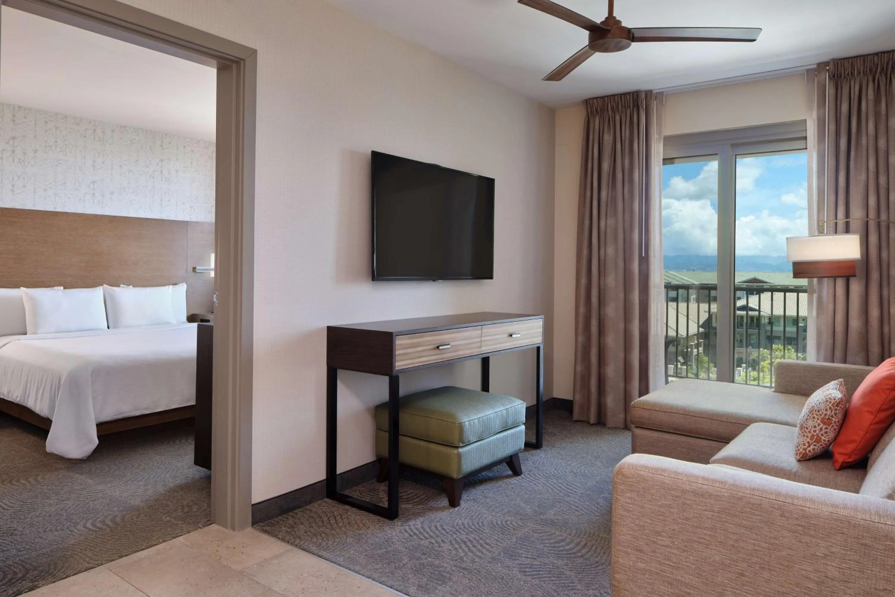 Living room, Bed in Embassy Suites By Hilton Oahu Kapolei - FREE Breakfast