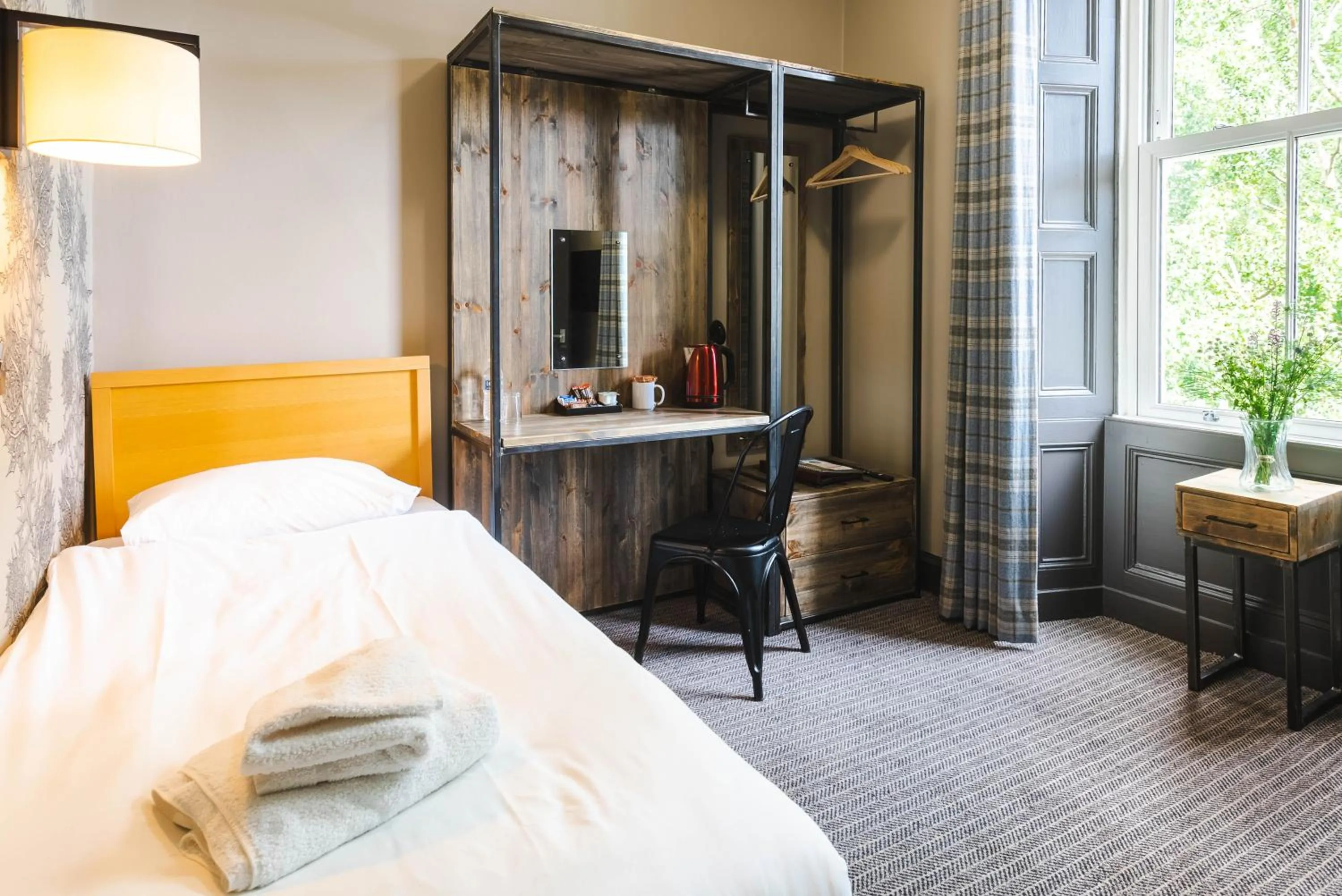 Bed in Traquair Arms Hotel