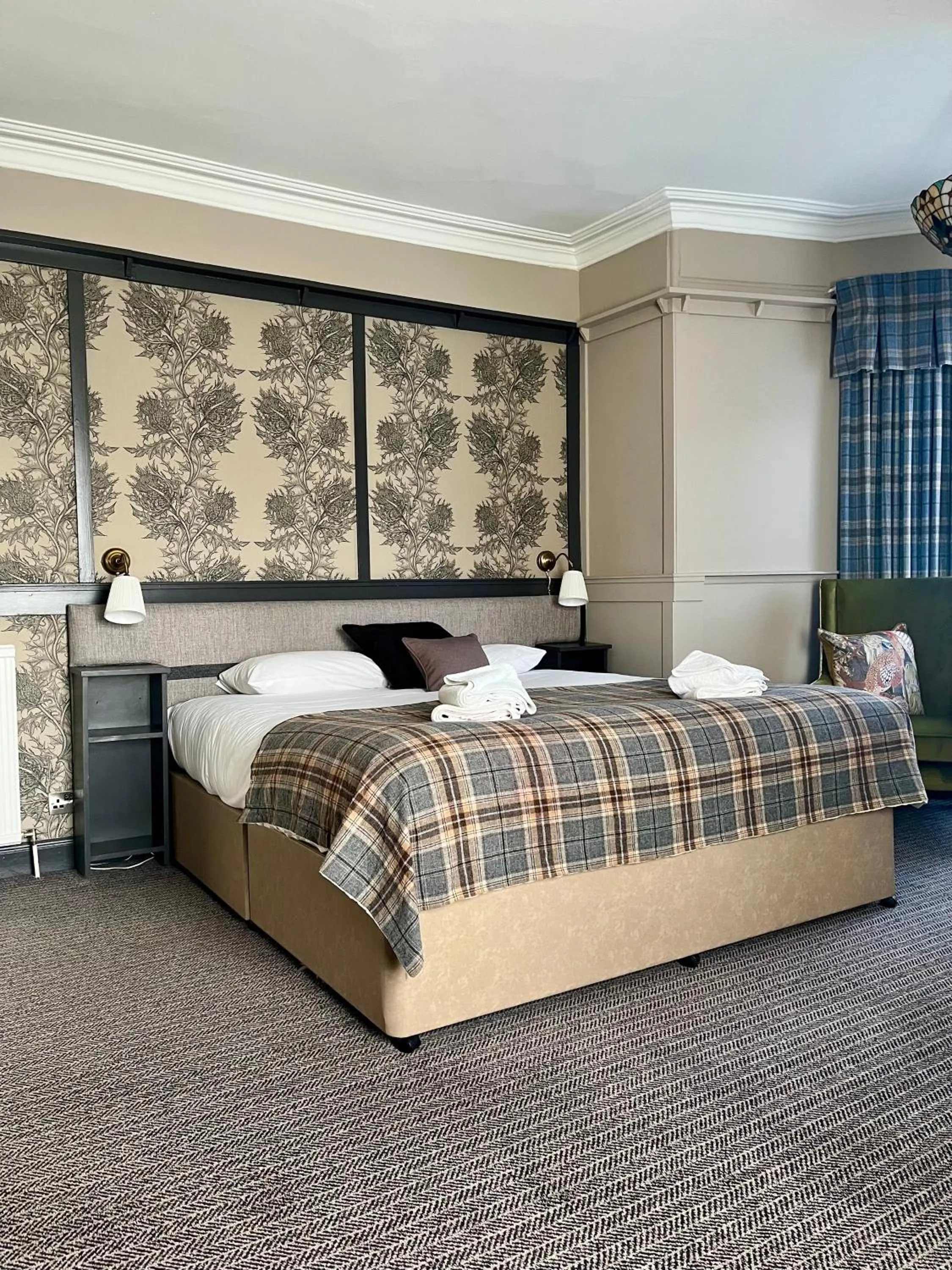 Bed in Traquair Arms Hotel