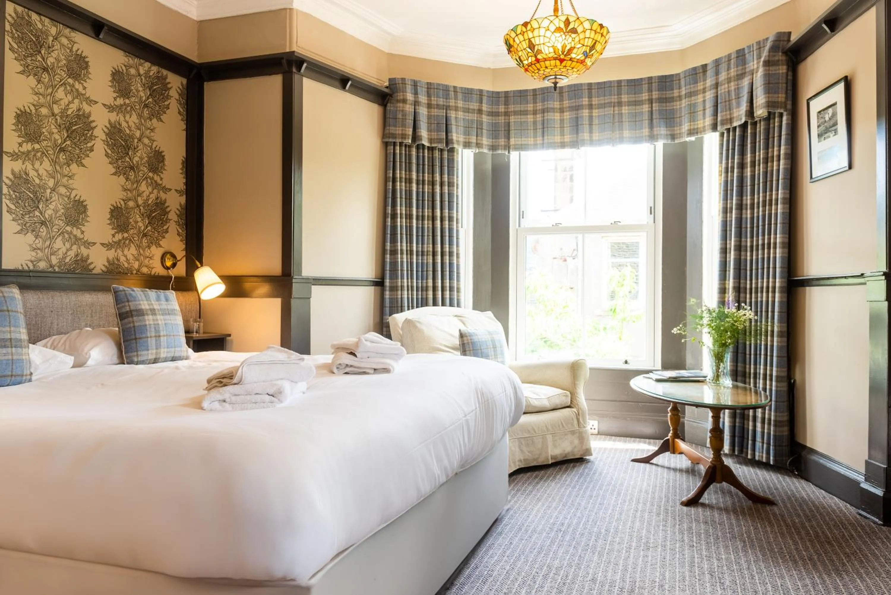 Bed in Traquair Arms Hotel